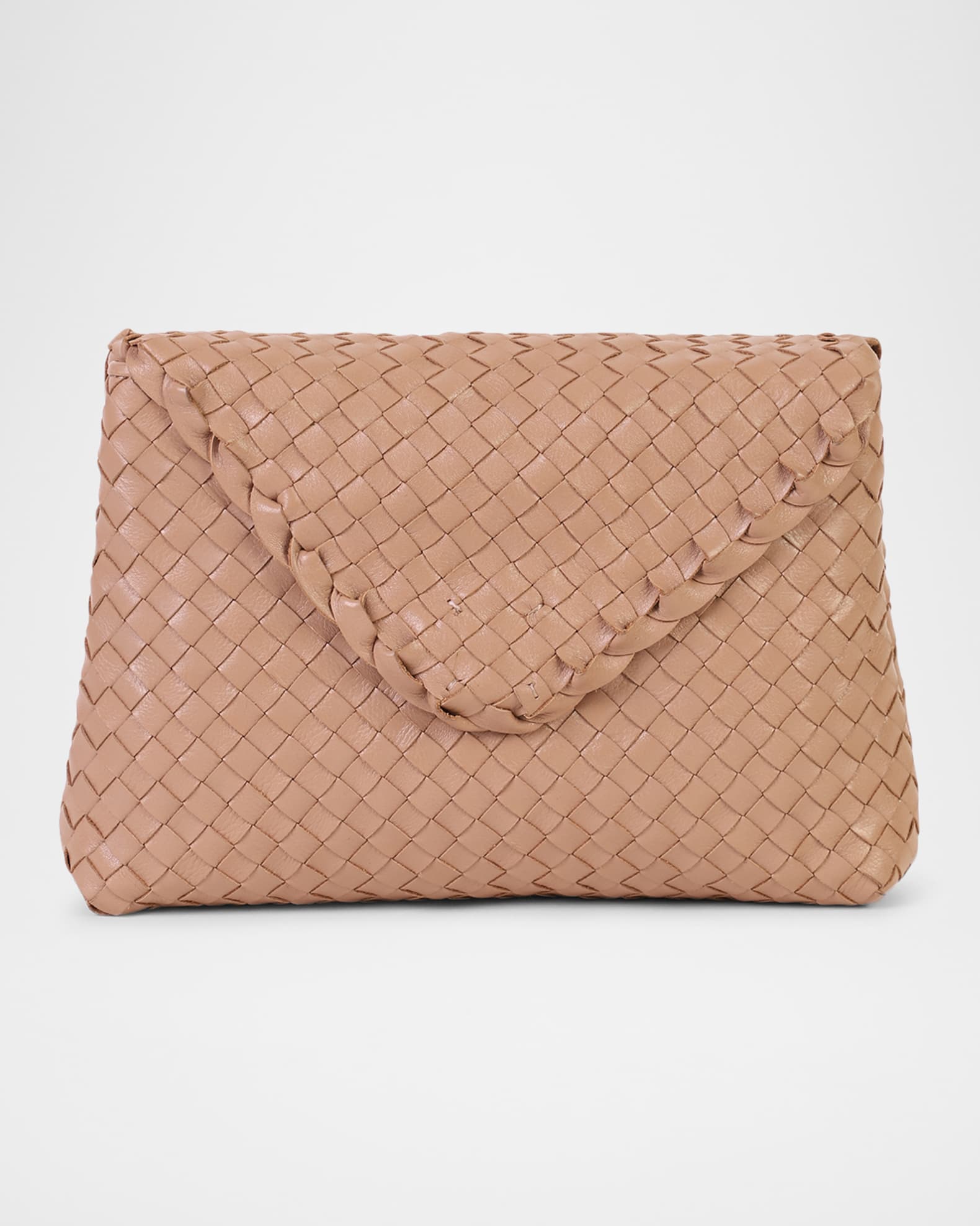 Jamie Envelope Woven Leather Clutch Bag 0