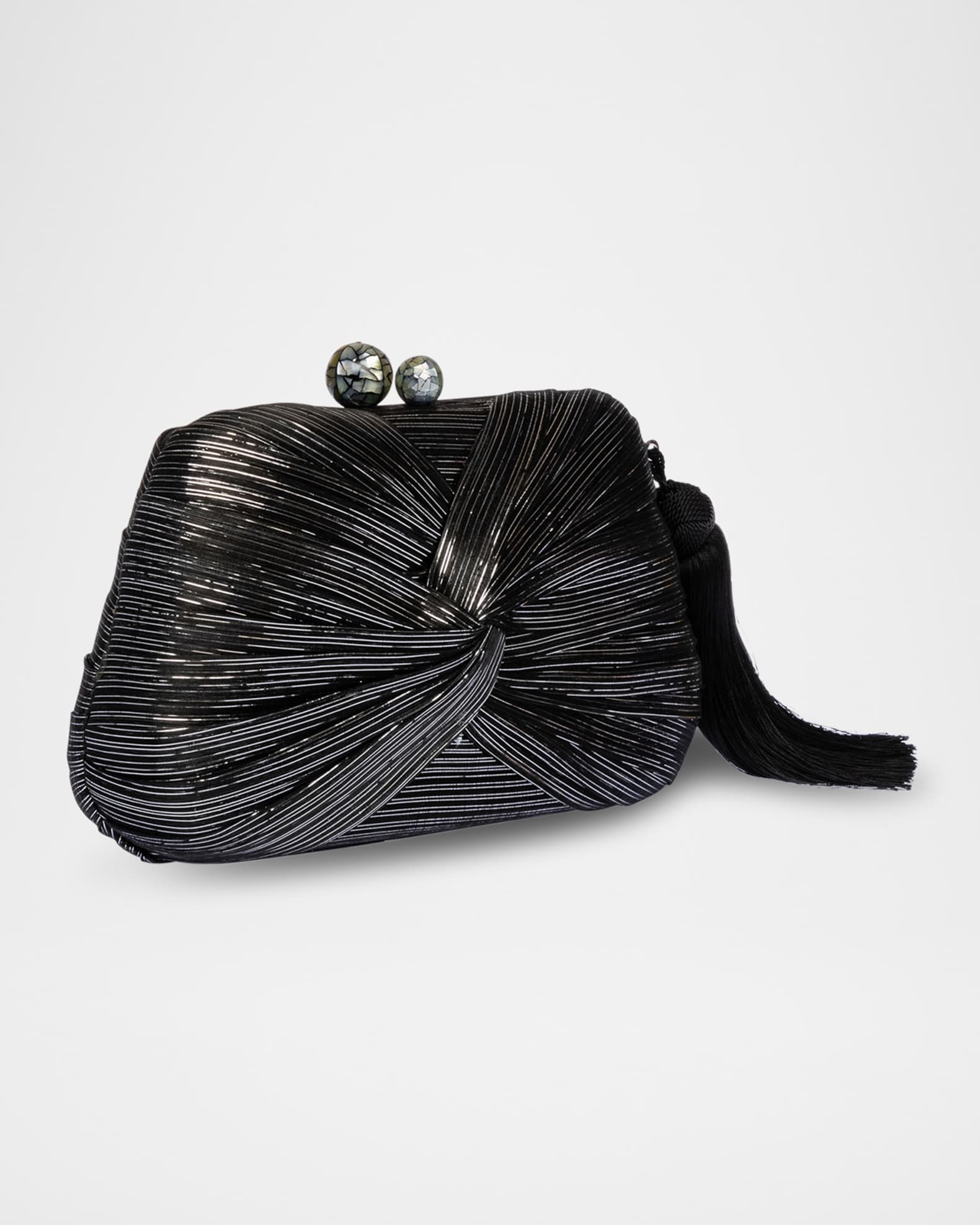 Rosie Twisted Metallic Straw Clutch Bag 1