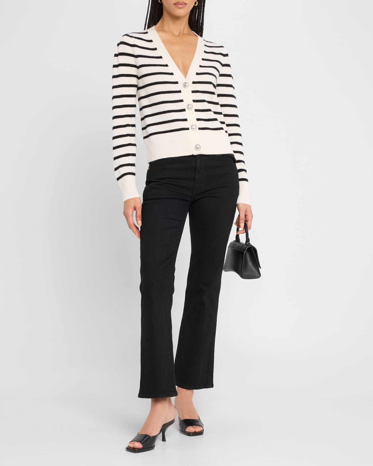 Solene Stripe Cashmere Cardigan 1