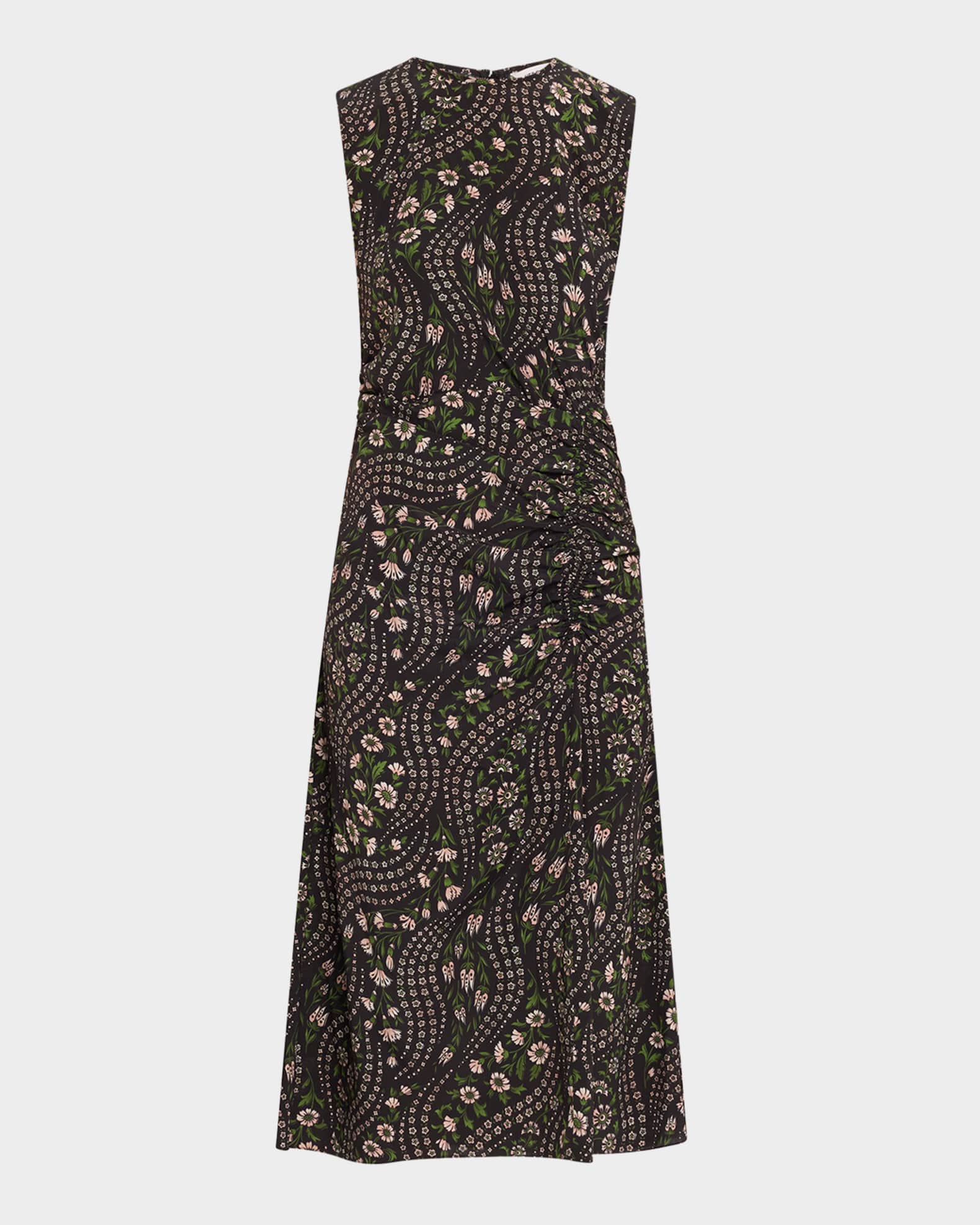 Viviana Floral Silk Midi Dress 0