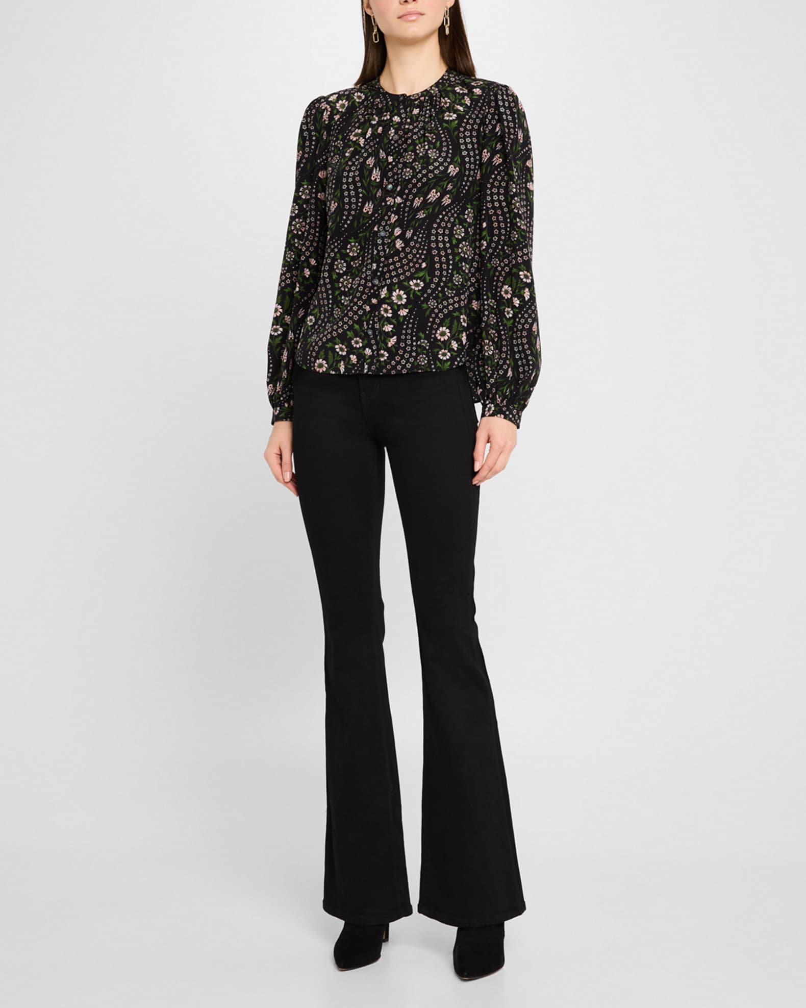 Ashlynn Floral-Print Silk Top 1