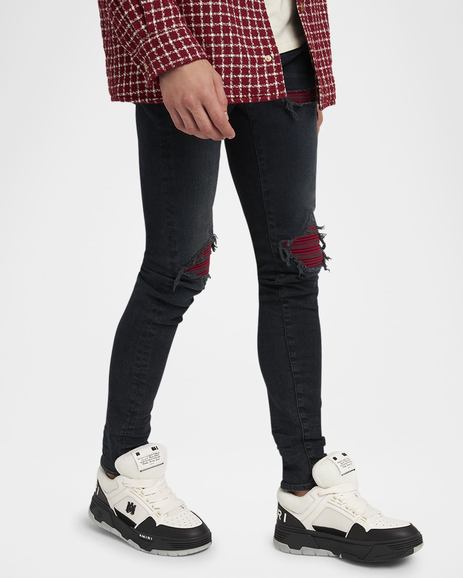 【大人気】AMIRI MA-1 ラウンドトゥ レースアップスニーカー 残りわずか！！【AMIRI】MA-1 レザー＆メッシュスニーカー