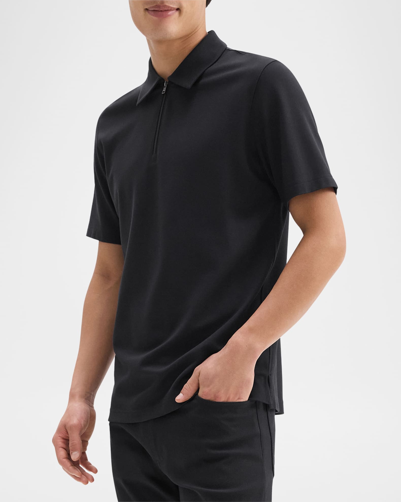 Theory Men's Ryder Quarter-Zip Jersey Polo Shirt | Neiman Marcus