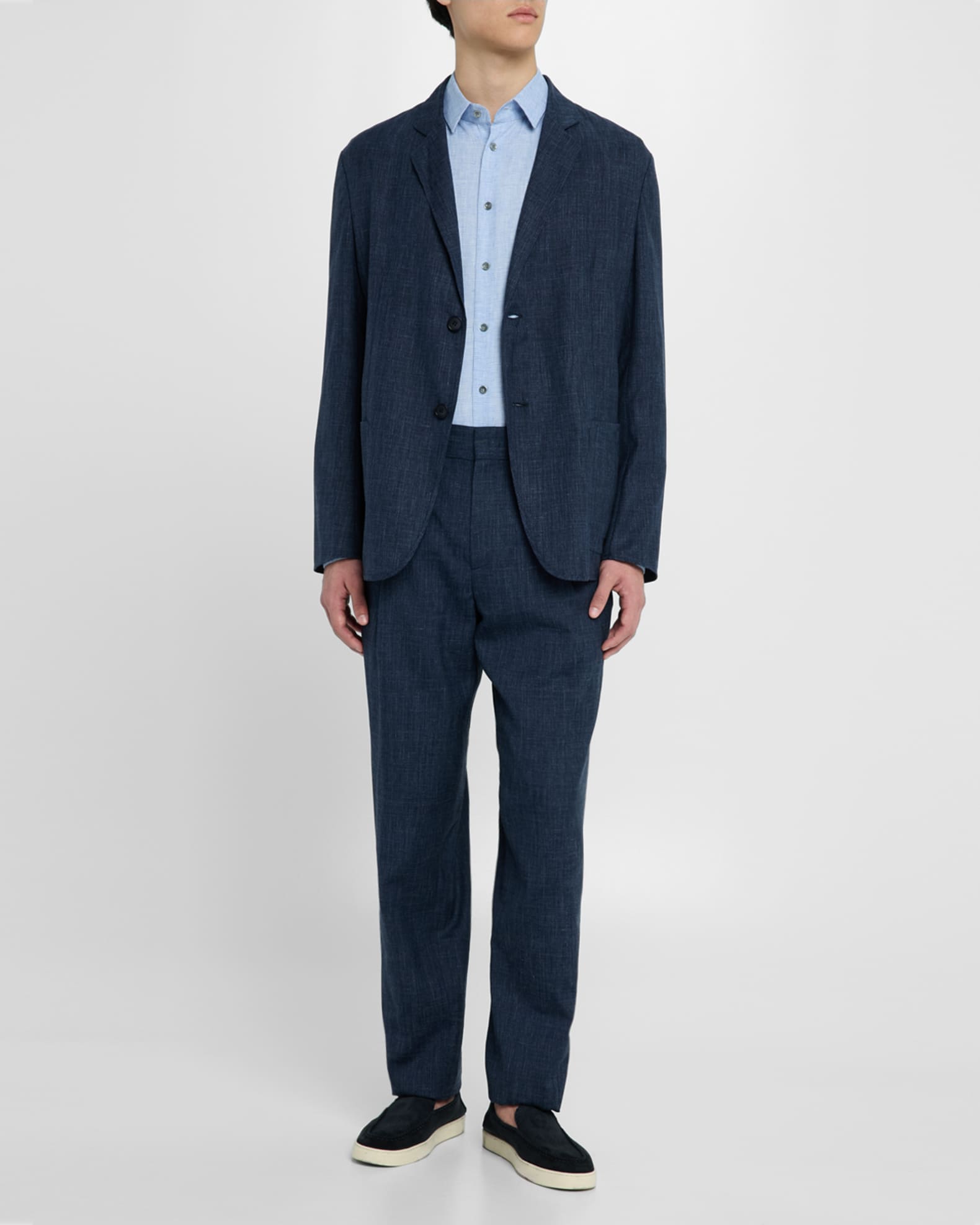 Men's Melange Wool-Blend Trousers 1