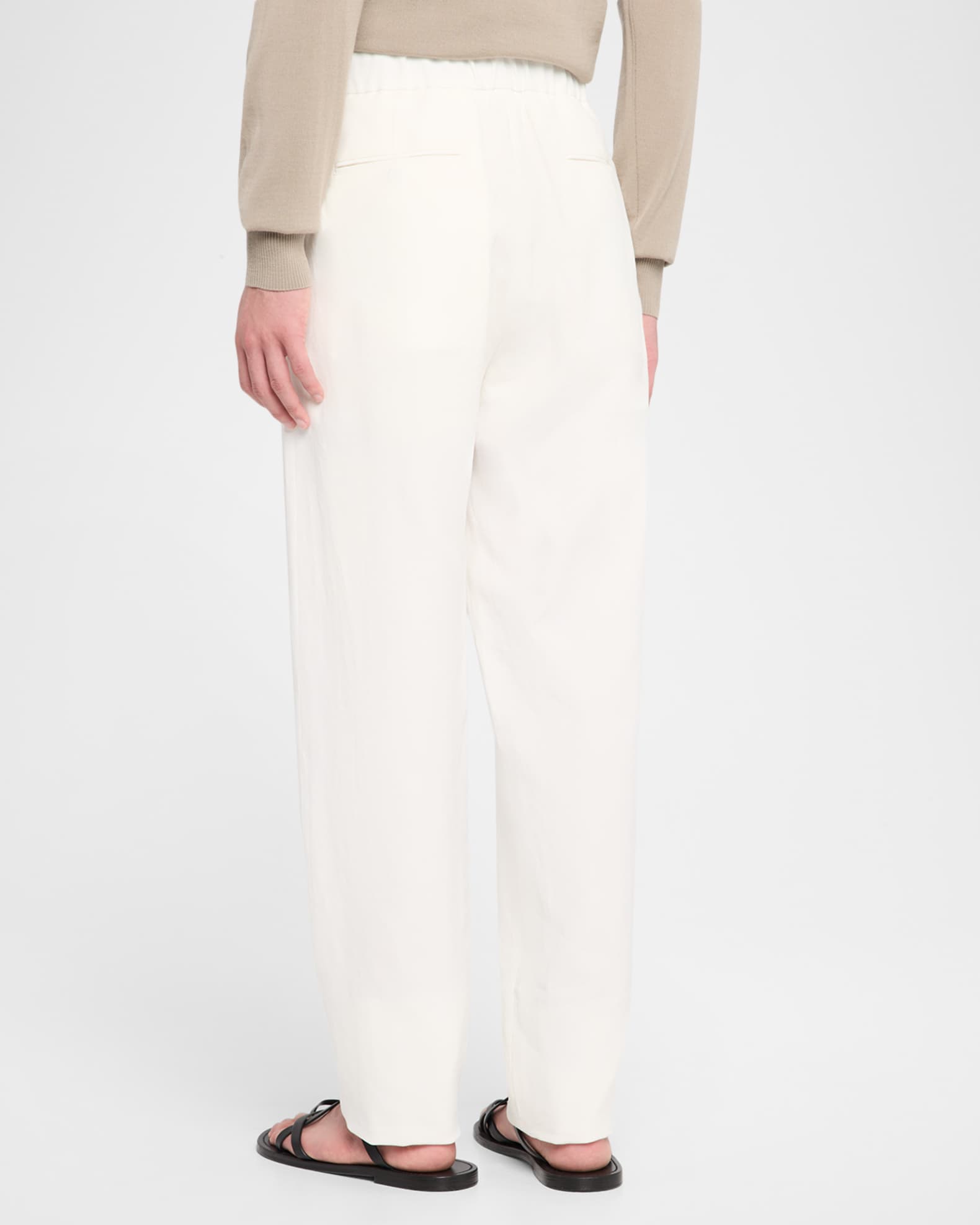 Giorgio Armani リネンワイドパンツ Giorgio Armani Men's Linen Drawstring Trousers | Neiman Marcus