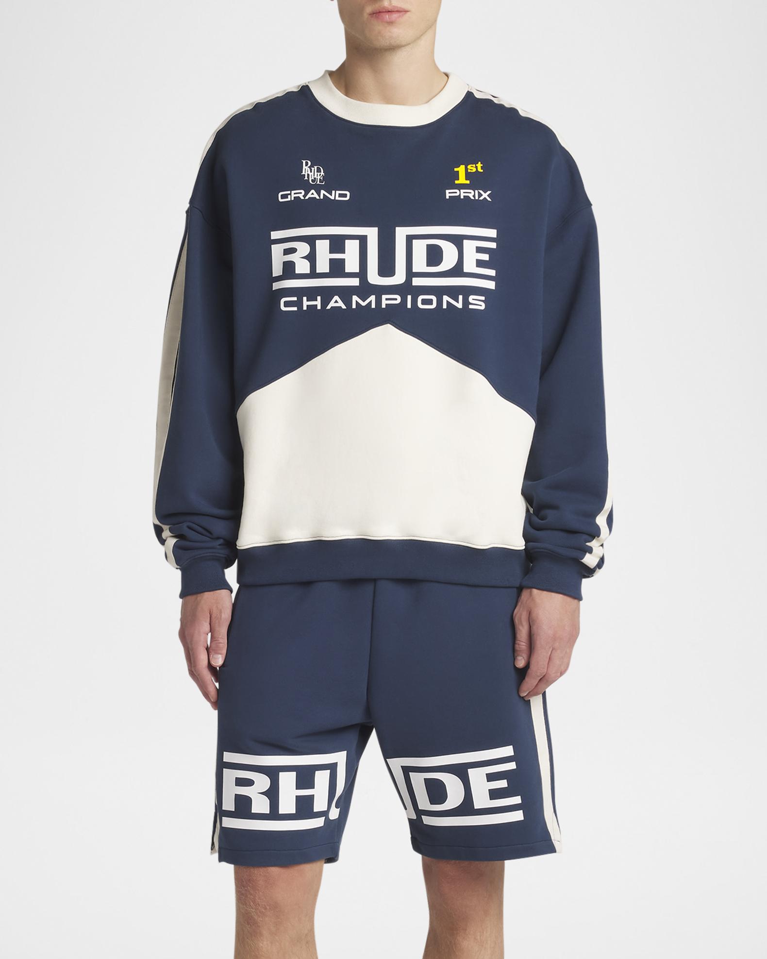 Rhude Men's Champions Colorblock Sweatshirt | Neiman Marcus