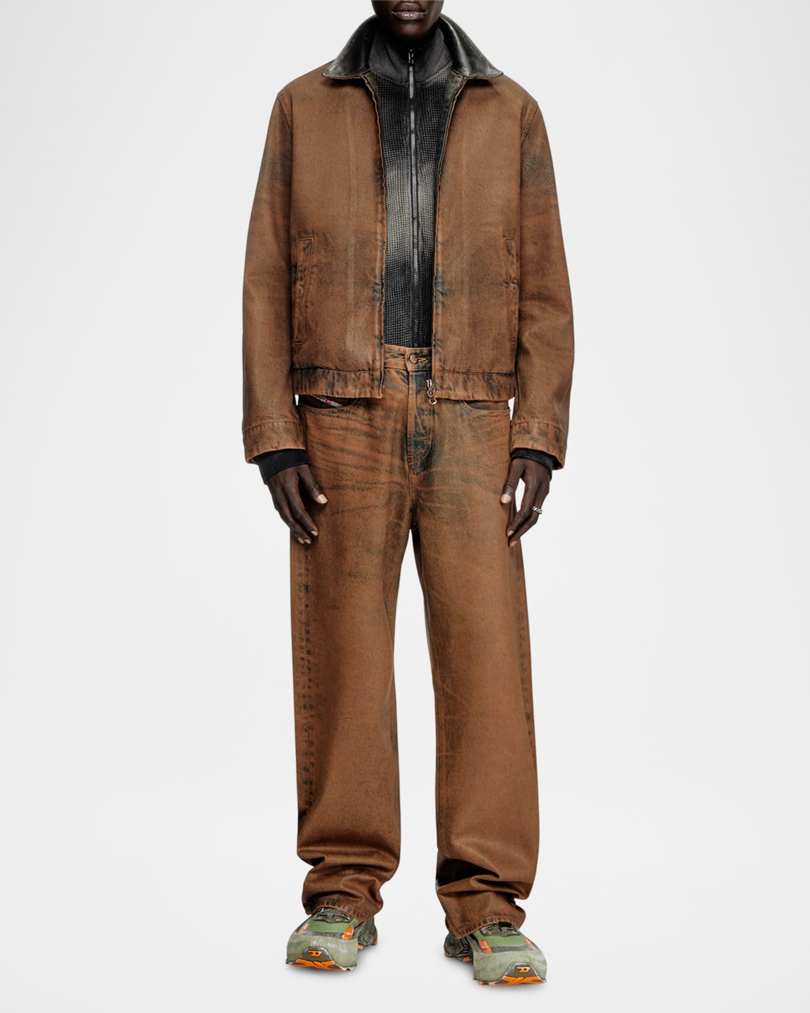 Men's Coated Baggy Jeans 1