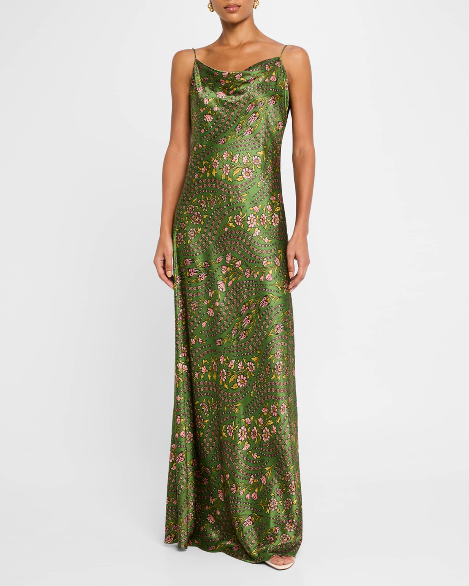 Madison Floral Silk Slip Dress 1