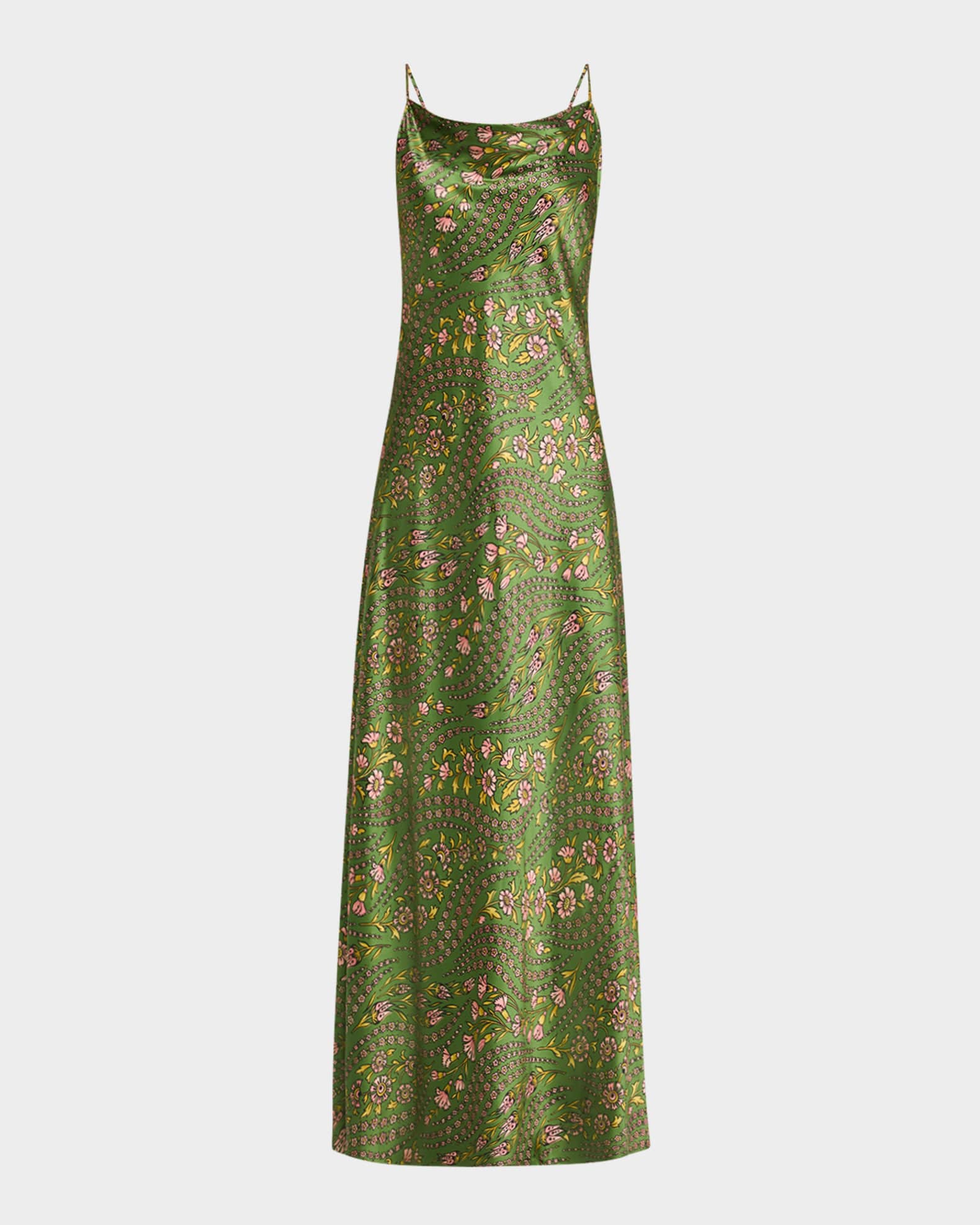 Madison Floral Silk Slip Dress 0