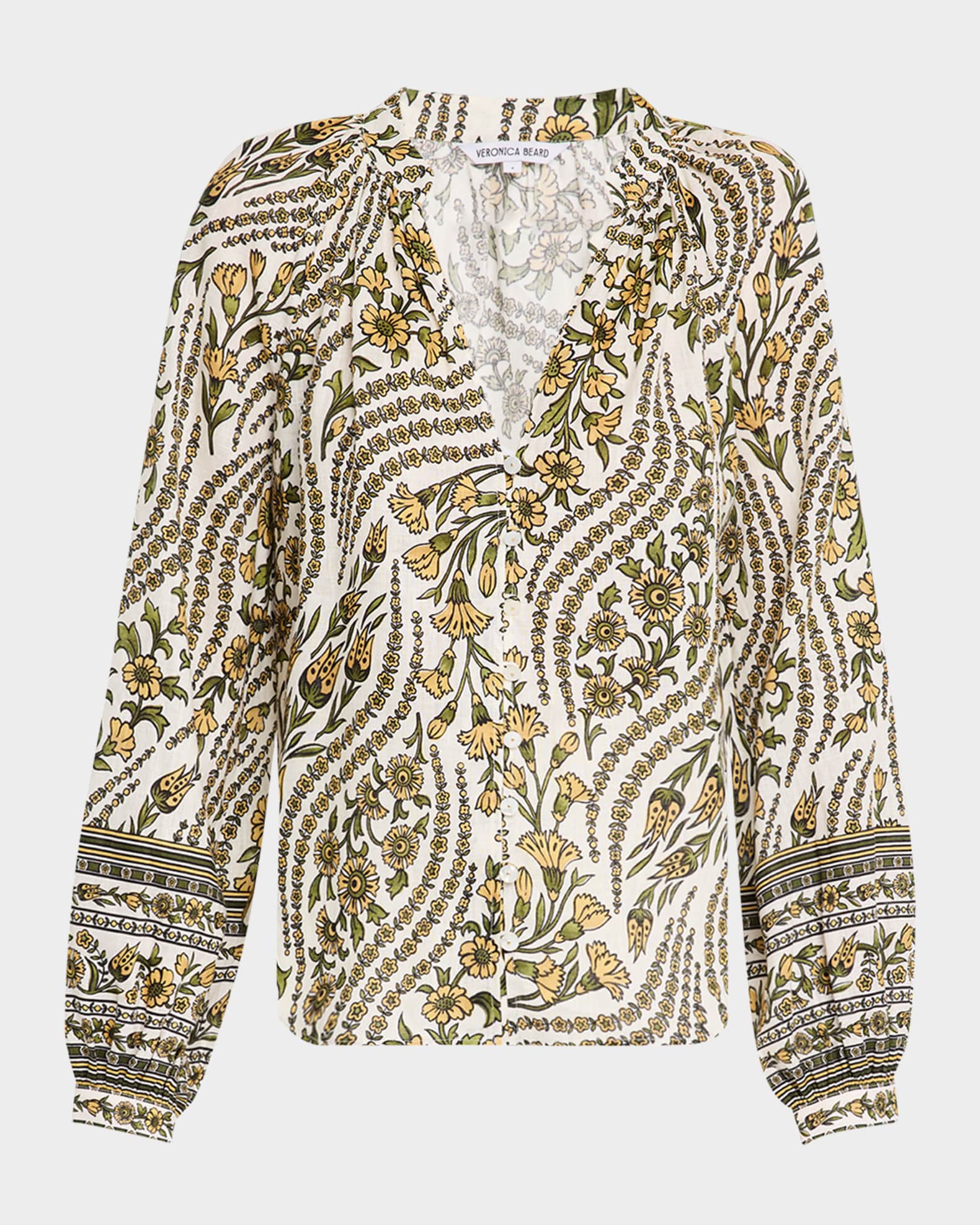 Ailani Floral-Print Linen Top 0