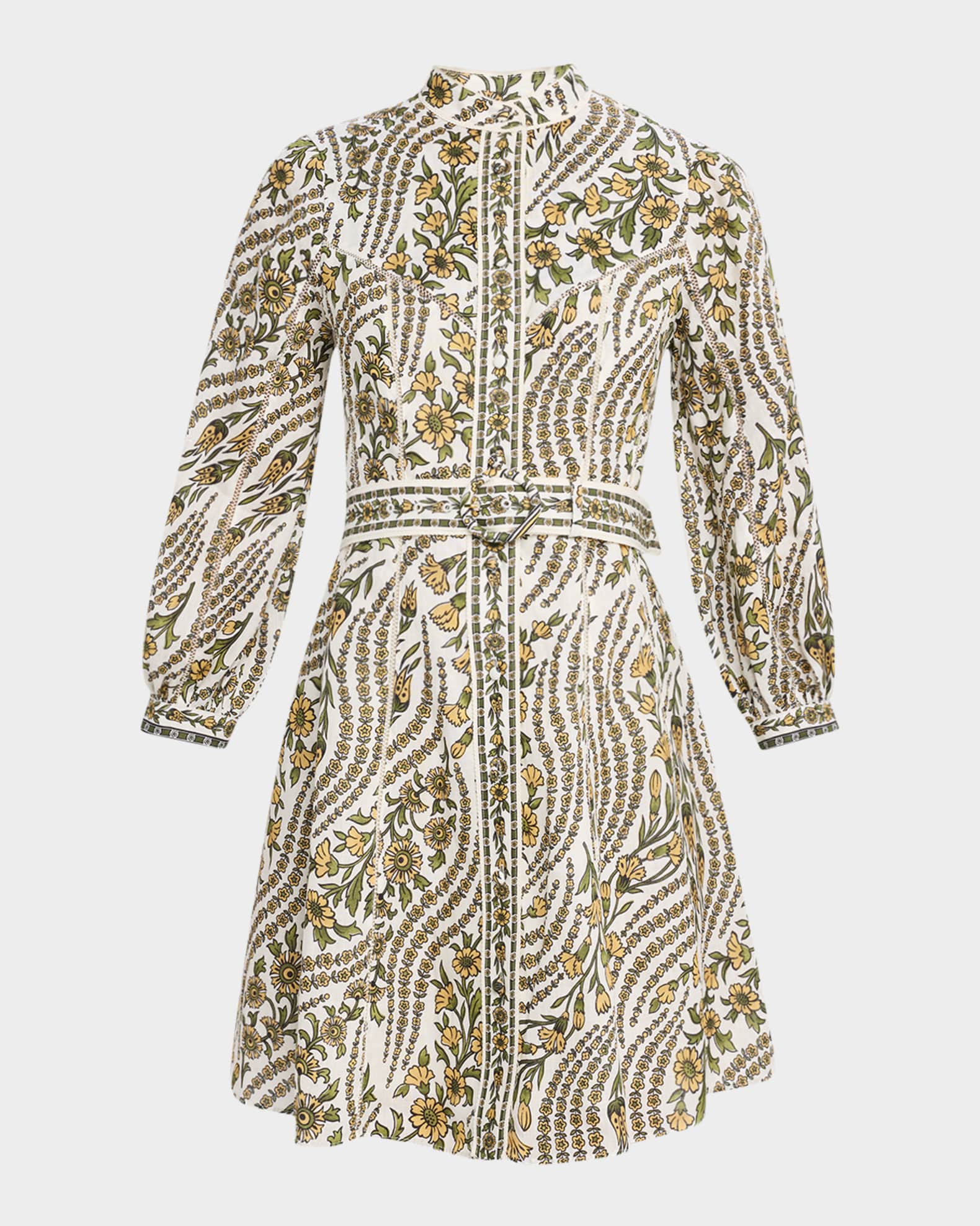 Nolan Floral Long-Sleeve Mini Dress 0