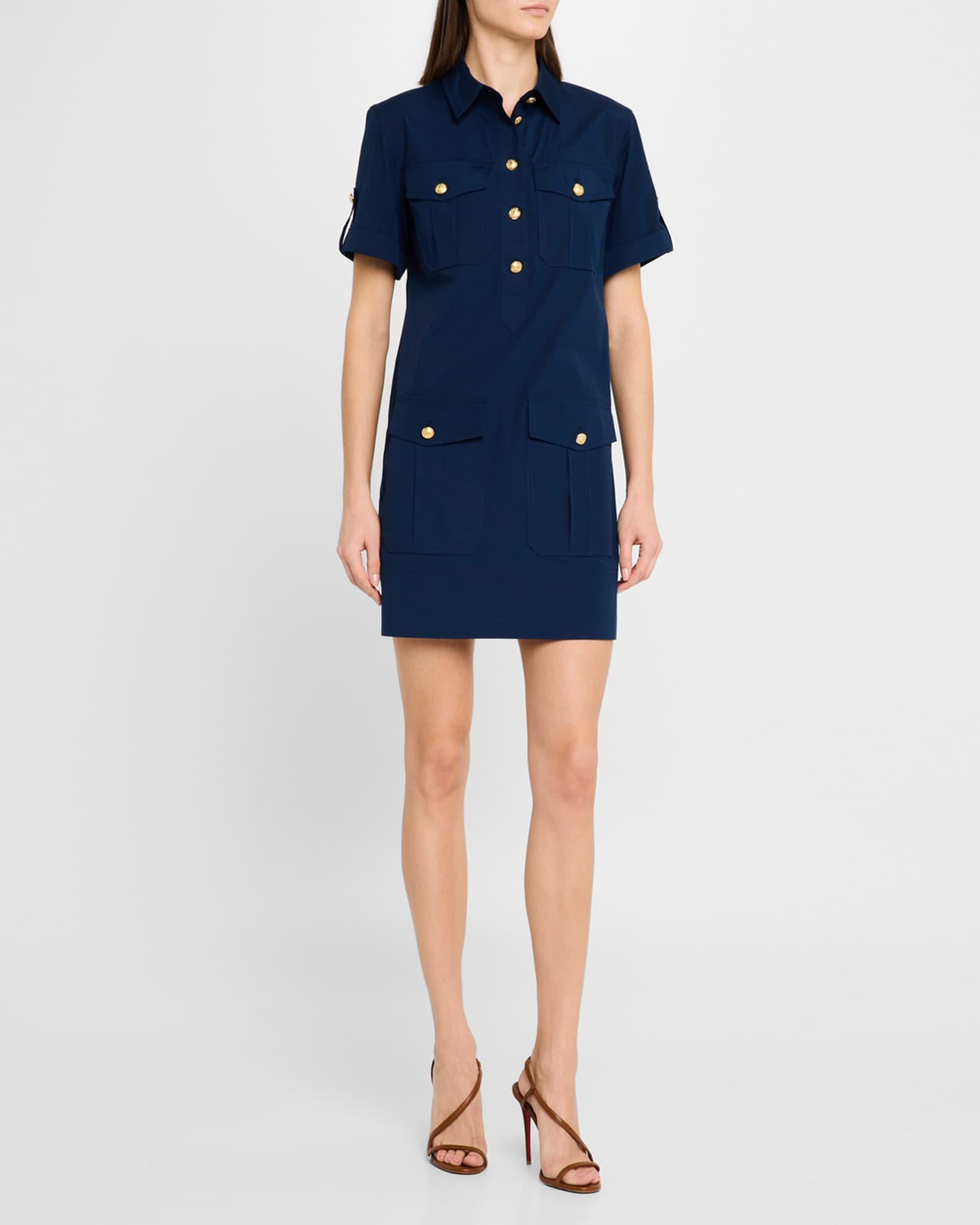 Lucca Short-Sleeve Cotton Shirtdress 1