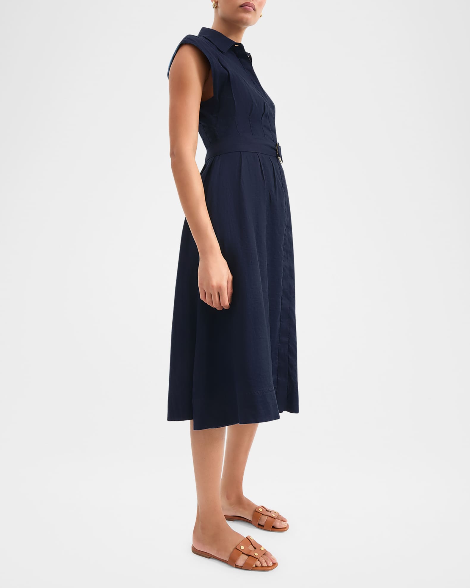 Loreta Belted Linen Shirtdress 1