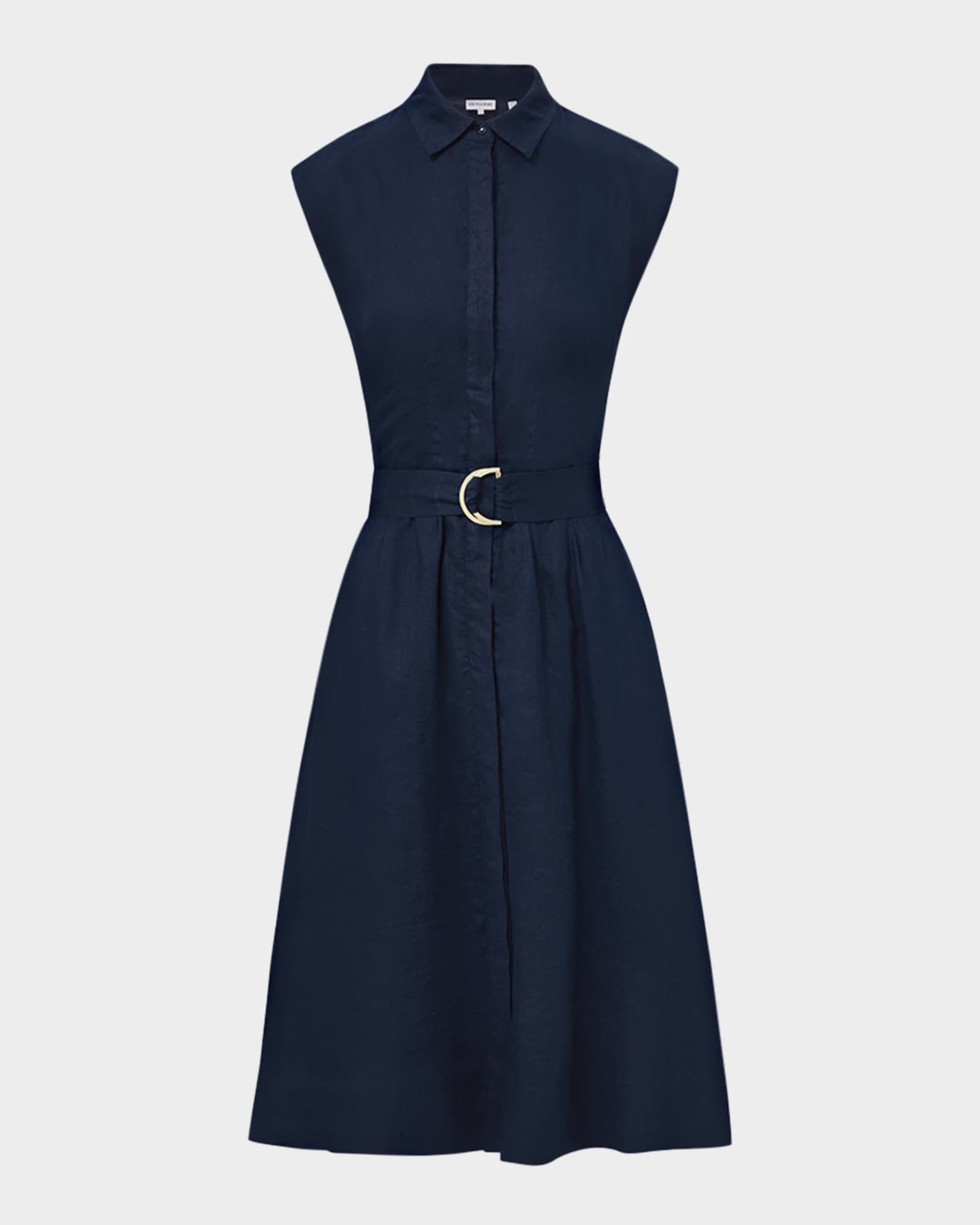 Loreta Belted Linen Shirtdress 0