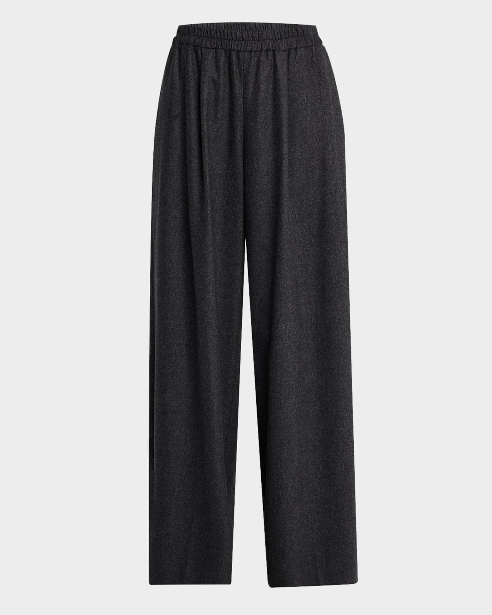 Eva Wool Flannel Wide-Leg Pants 0
