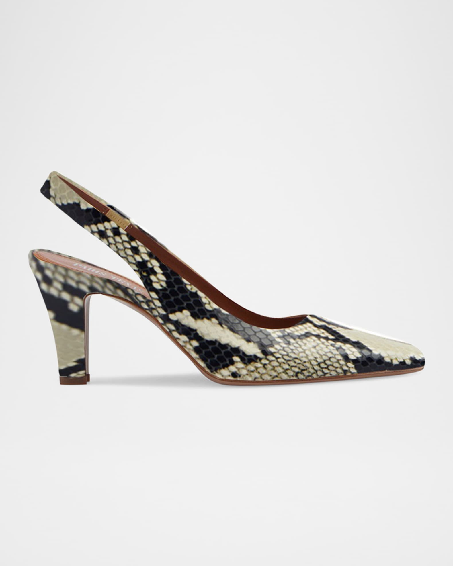 Belle Snake-Embossed Slingback Pumps 0