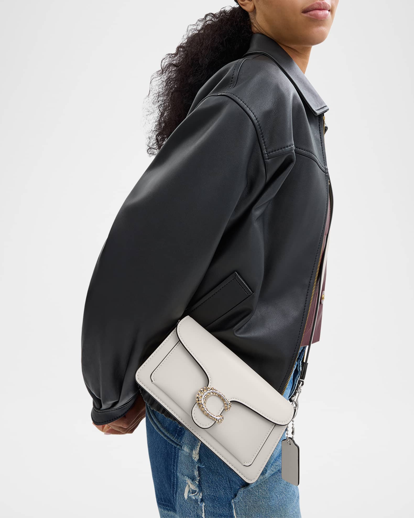 良質  Shoulder Leather Embellished 20 Tabby Coach Bag Marcus Neiman | バッグ