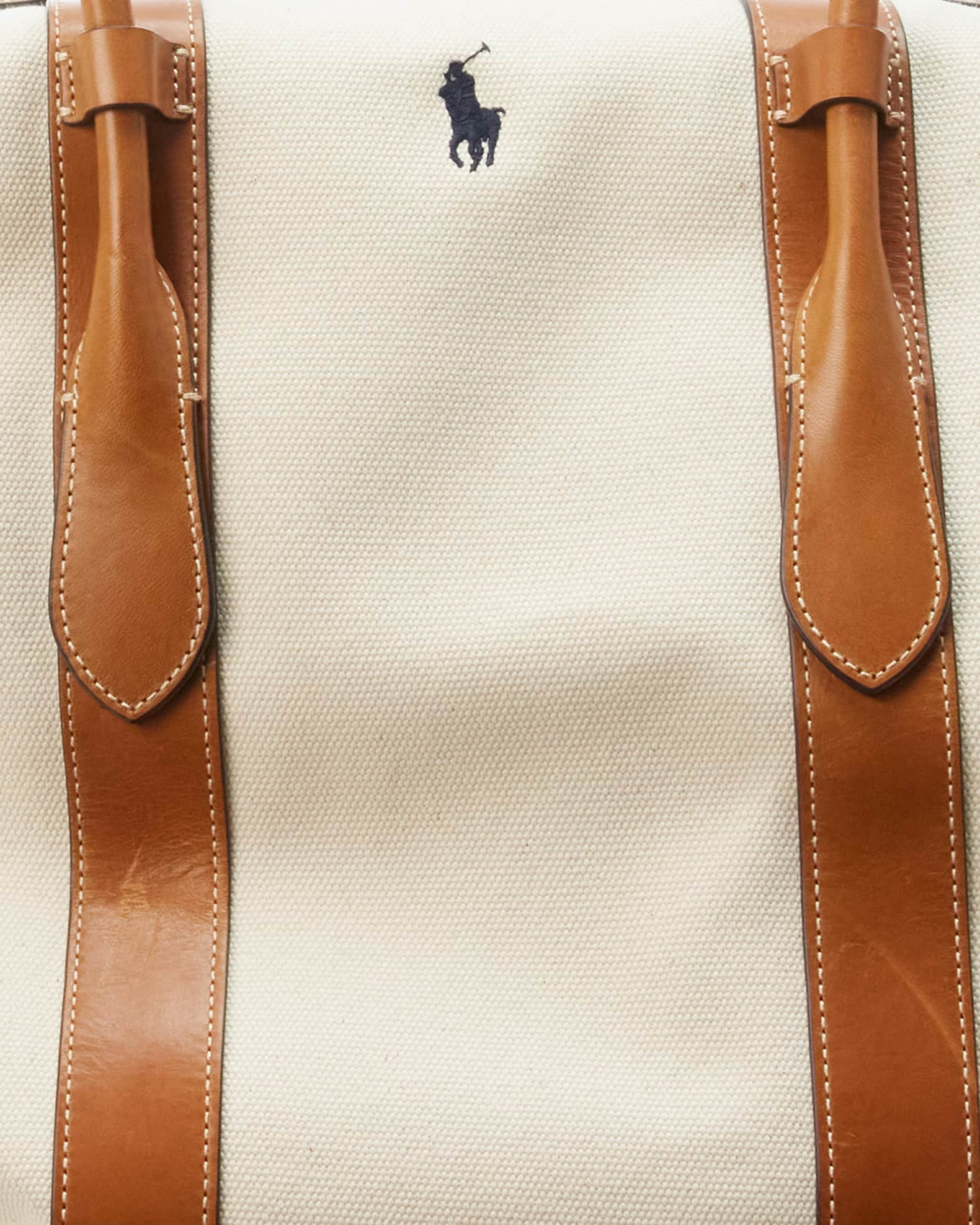 Polo Ralph Lauren XL Canvas and Leather Tote Bag | Neiman Marcus