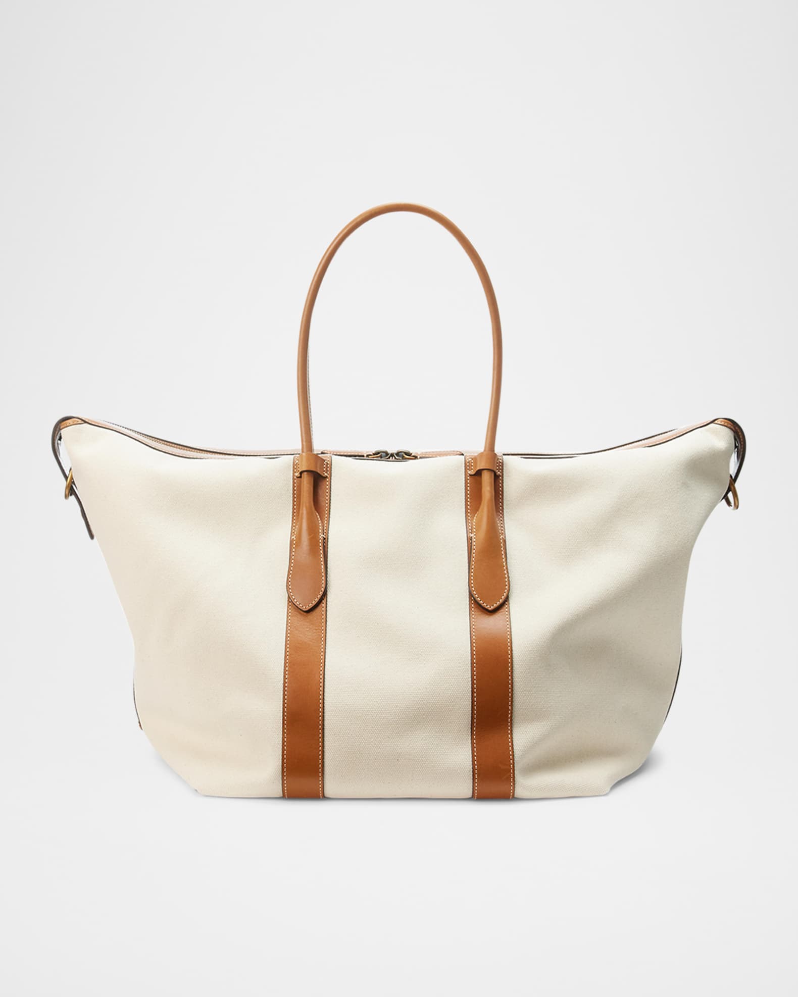 Polo Ralph Lauren XL Canvas and Leather Tote Bag | Neiman Marcus