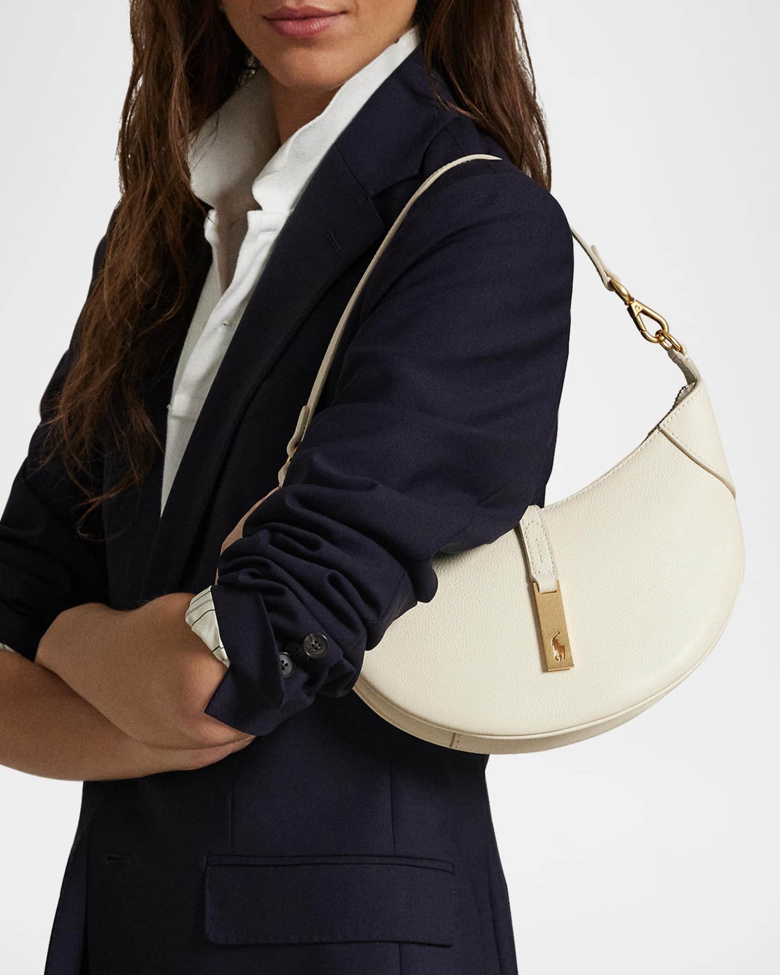 Polo Ralph Lauren Polo ID Small Leather Shoulder Bag | Neiman Marcus