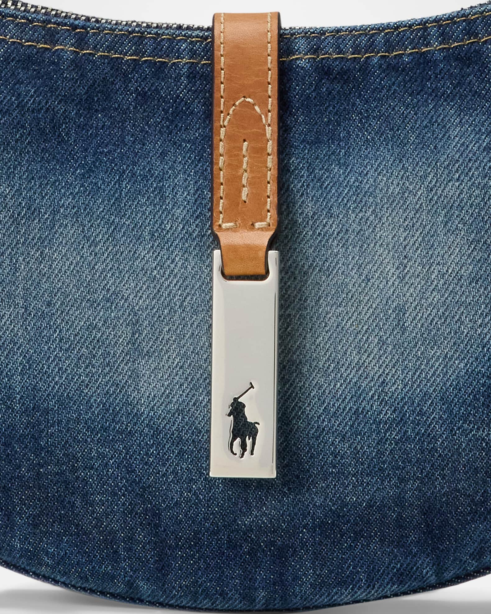 Polo ID Small Denim Leather Shoulder Bag