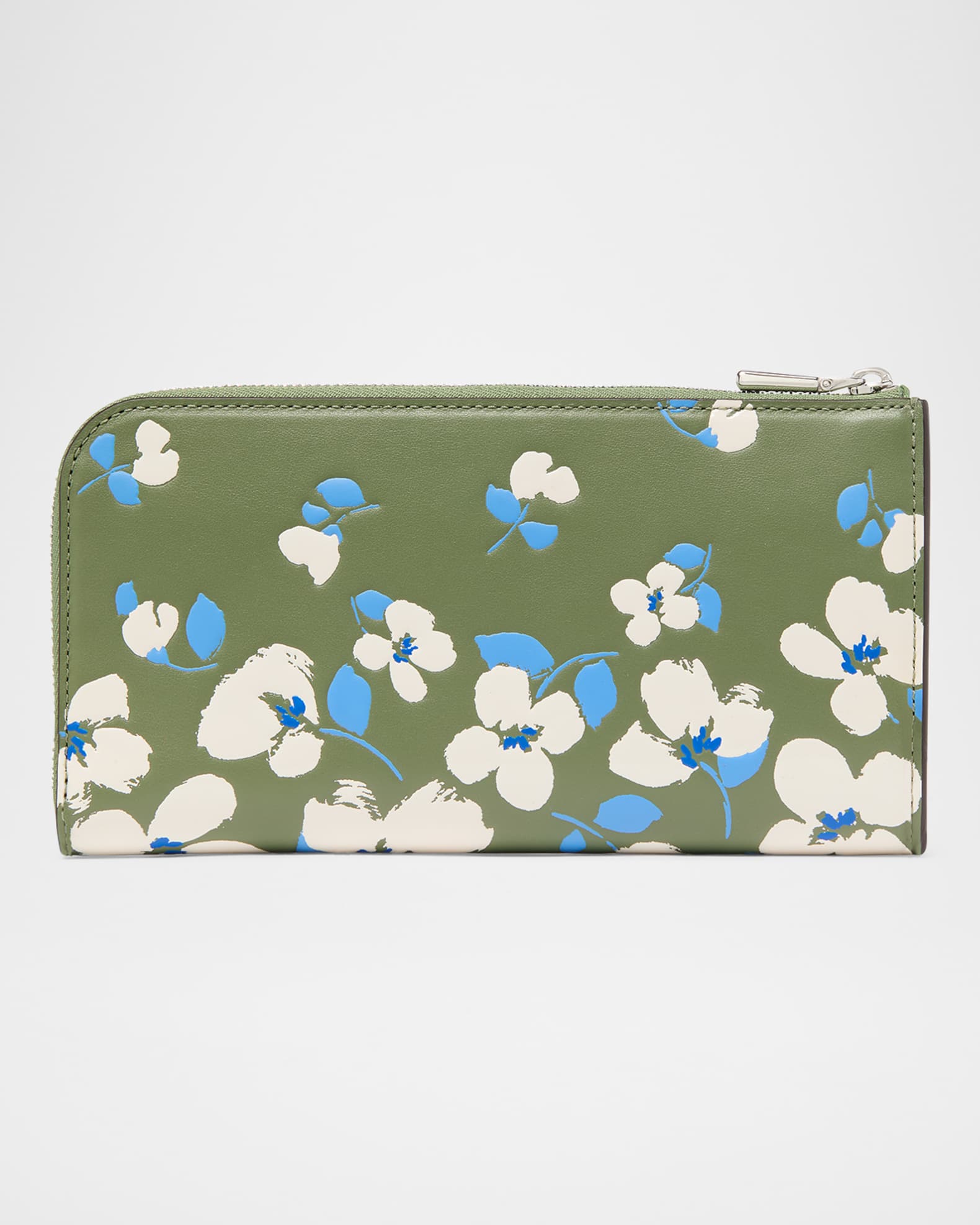 devin painterly bouquet embossed leather continental wallet