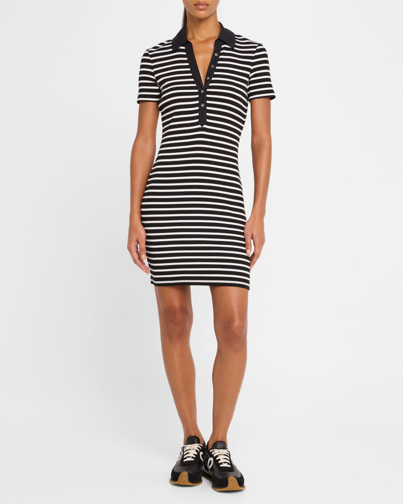 Bailey Stripe Short-Sleeve Polo Dress 1