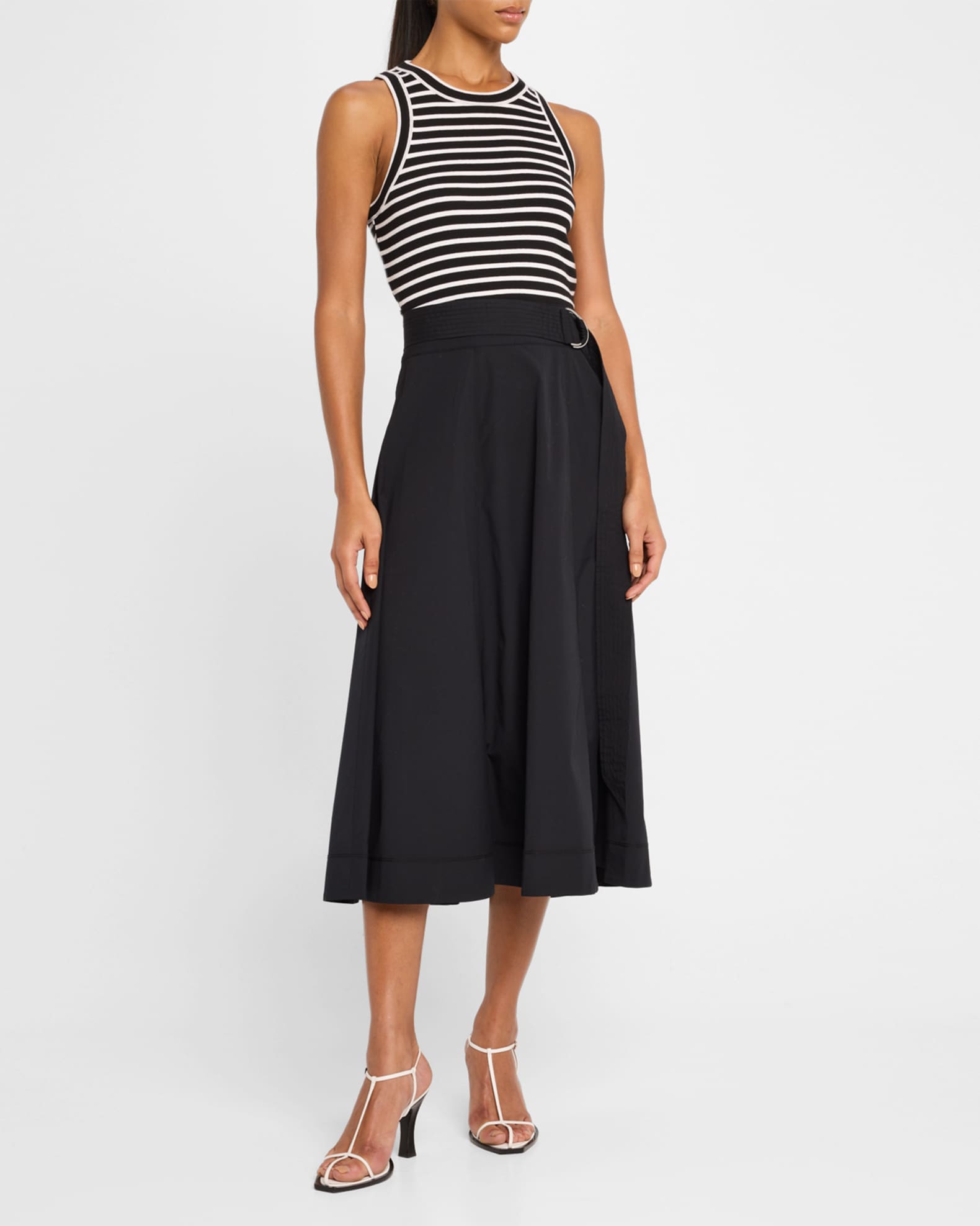 Facia Belted A-Line Midi Skirt 1