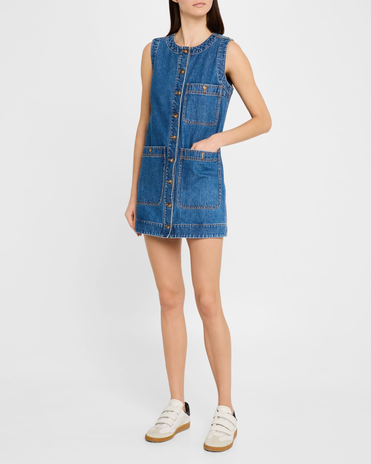 Veronica Beard Oakley Denim Shift Dress | Neiman Marcus Veronica Beard Oakley Denim Shift Dress | Neiman Marcus