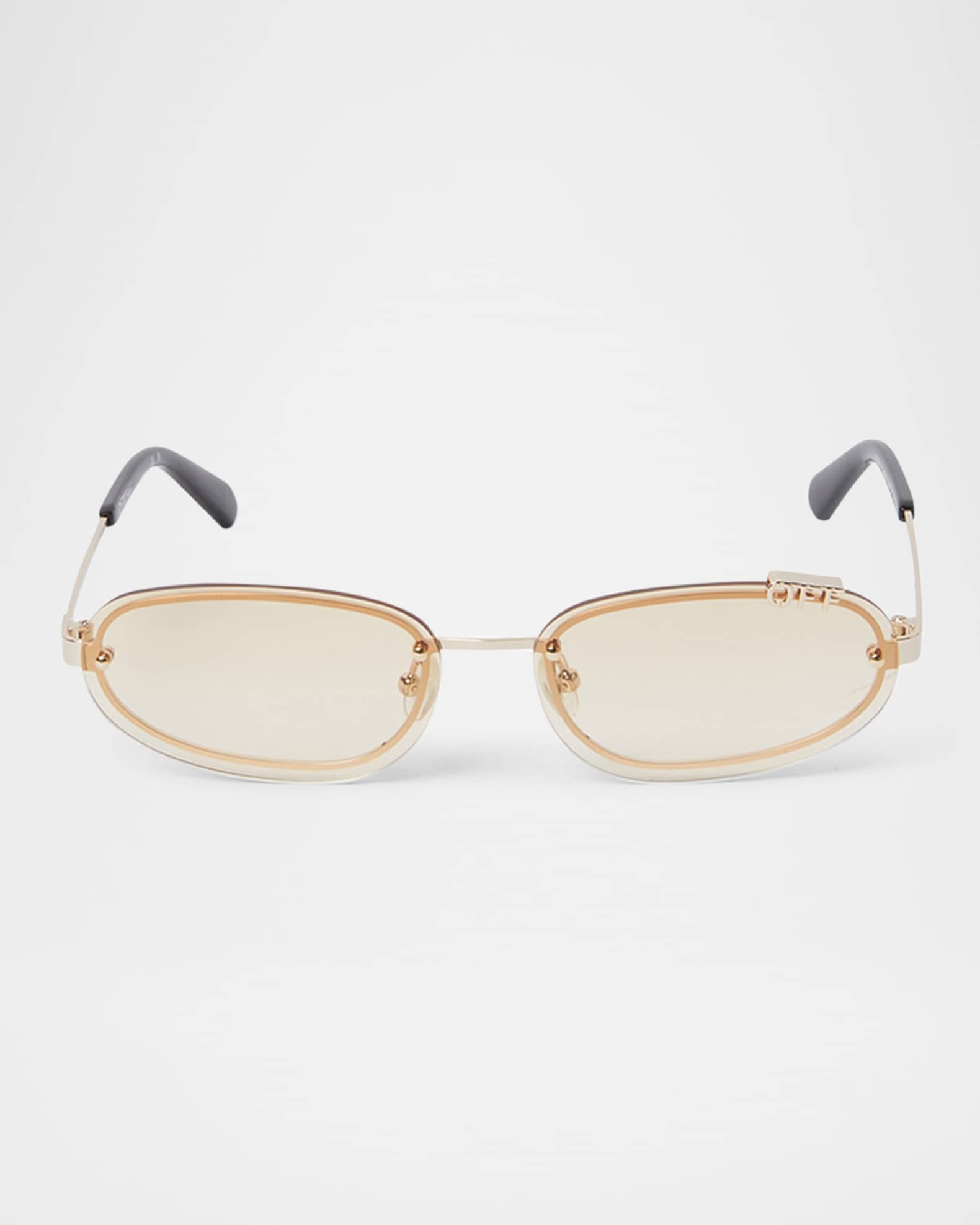 【Off-White】マイアミオーバルフレームサングラス Off-White Miami Metal Oval Sunglasses | Neiman Marcus