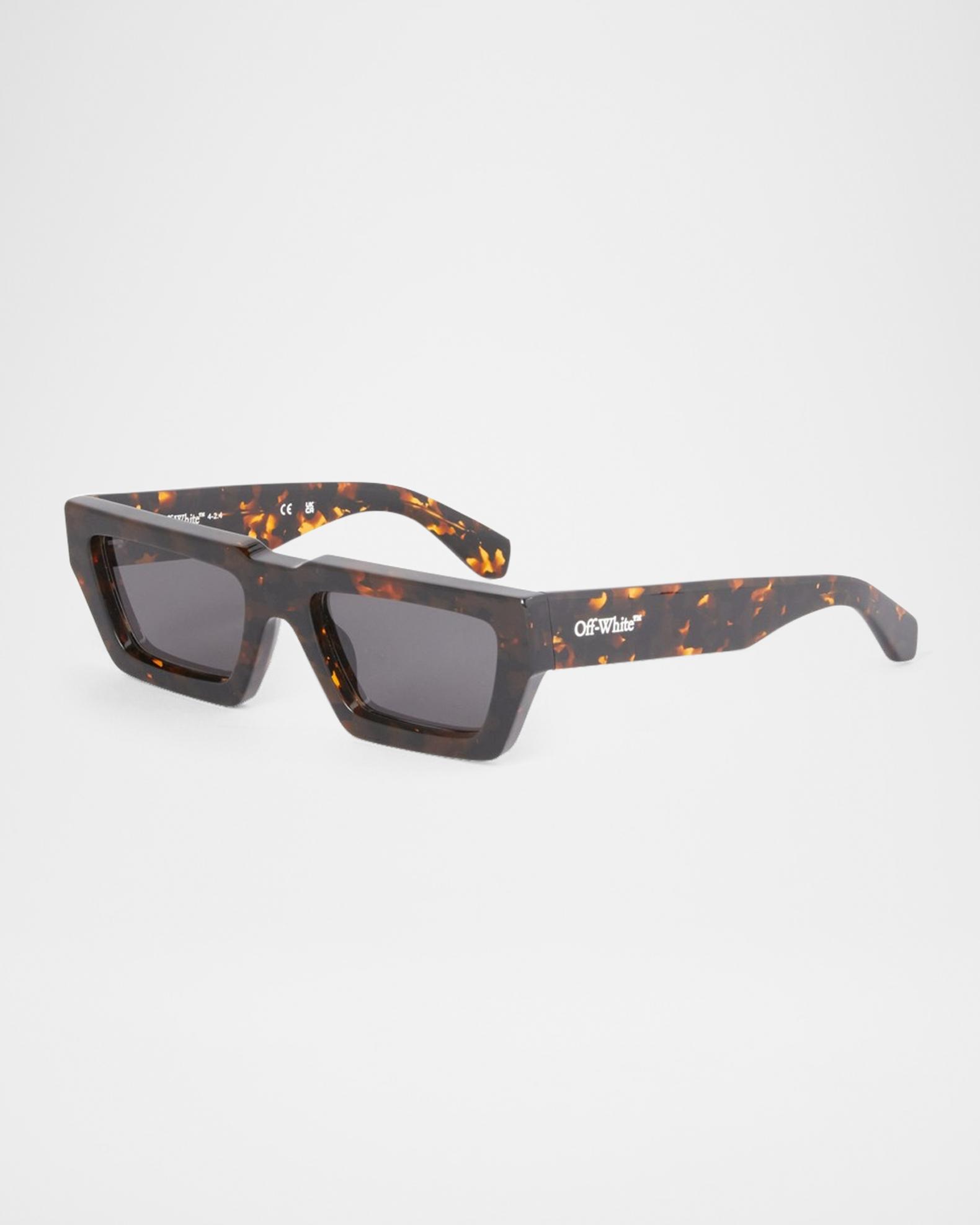 Off-White Manchester Logo-Print Rectangle Sunglasses | Neiman Marcus