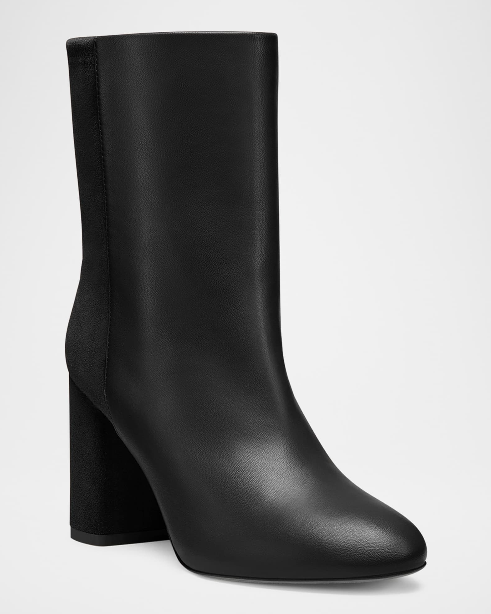 Strut Mixed Leather Ankle Booties 1