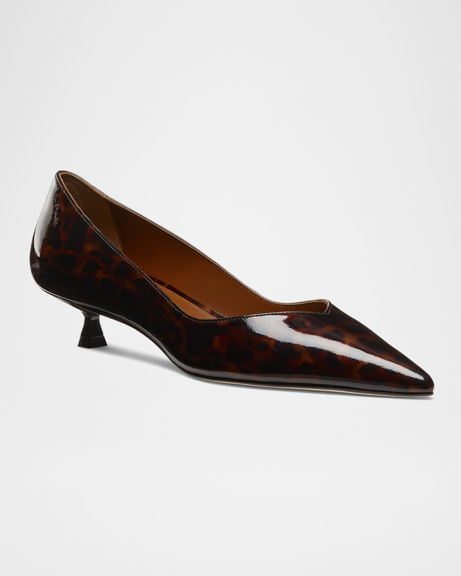 Eva Tortoiseshell Kitten-Heel Pumps 1