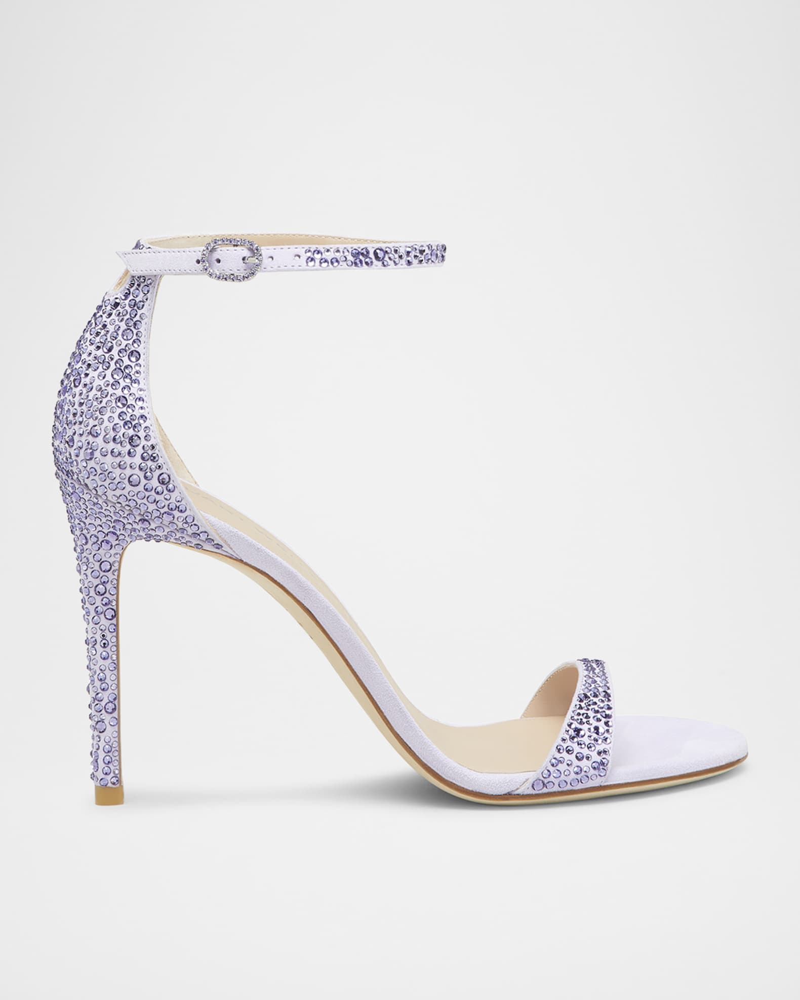 Nudist Embellished Silk Ankle-Strap Sandals 0