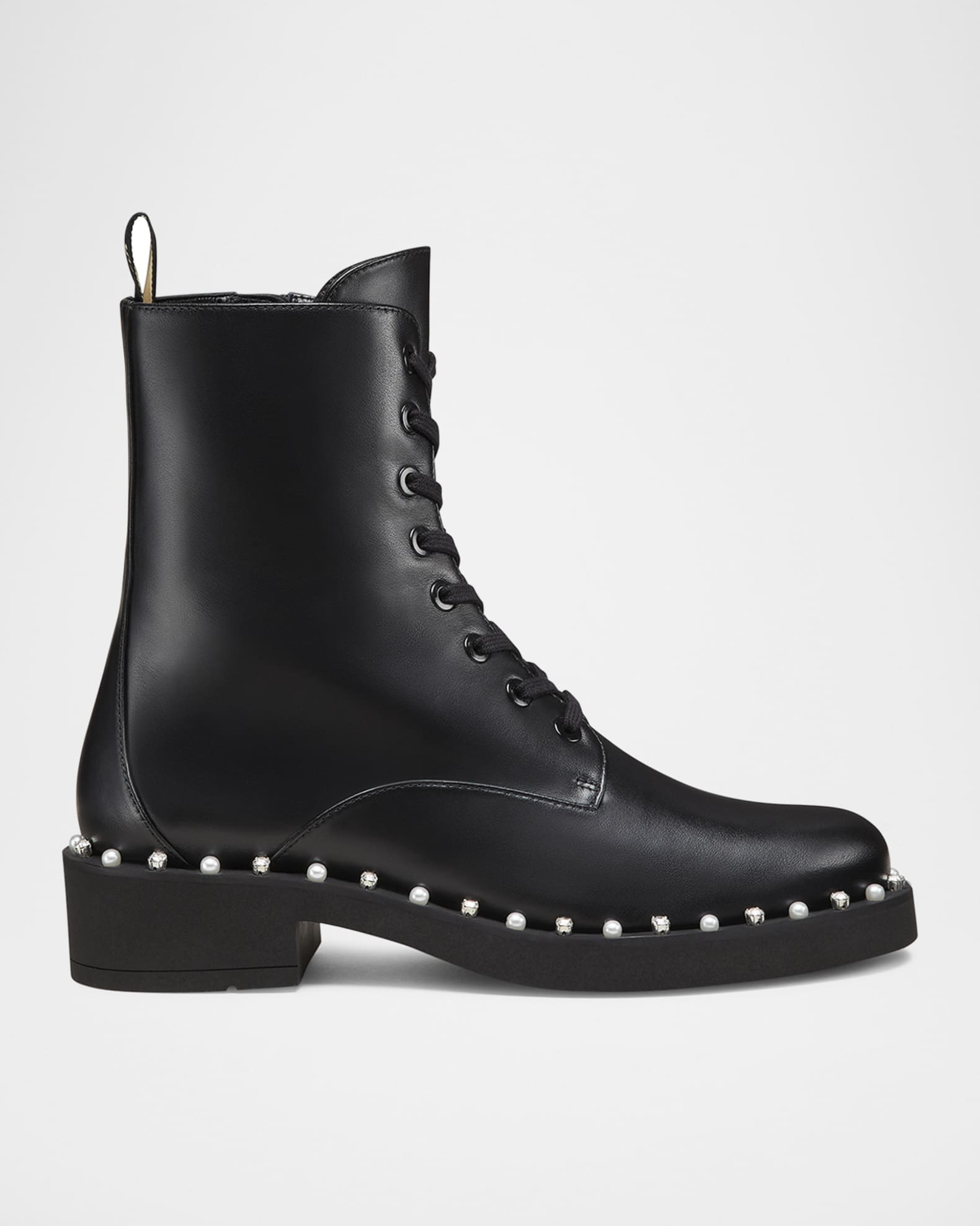 Reverie Leather Lace-Up Booties 0