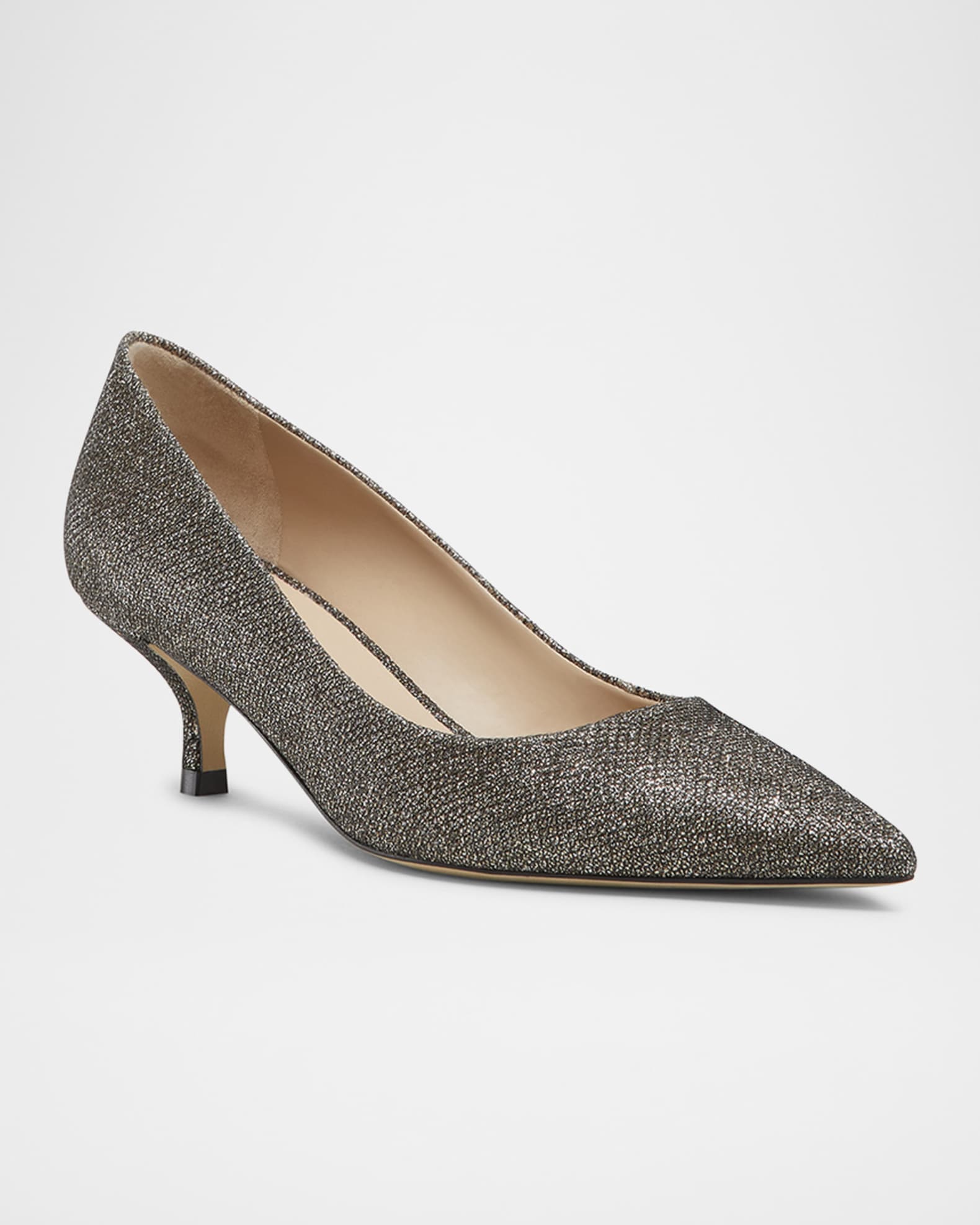 Stuart Metallic Kitten Pumps 1