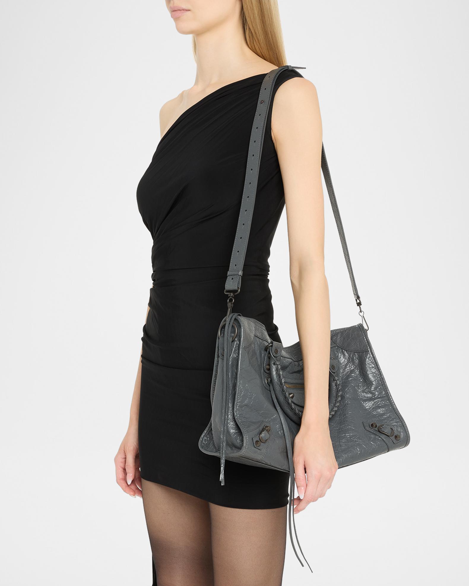 Balenciaga Le City Medium Crinkled Leather Top-Handle Bag | Neiman Marcus