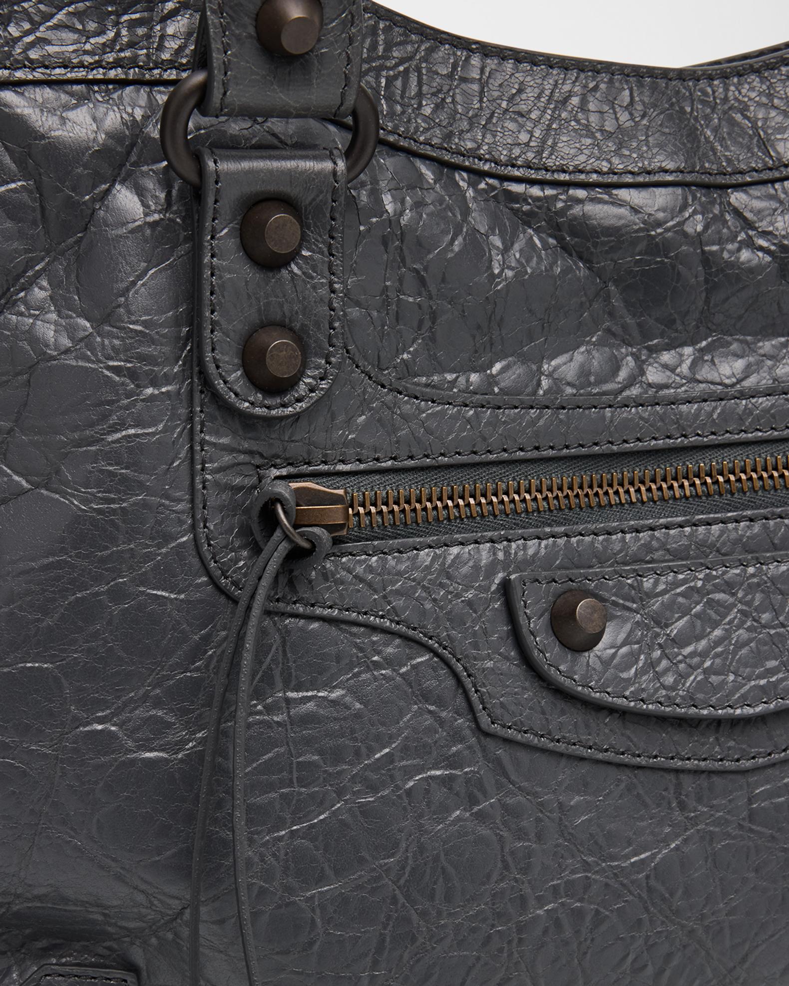 Balenciaga Le City Medium Crinkled Leather Top-Handle Bag | Neiman Marcus