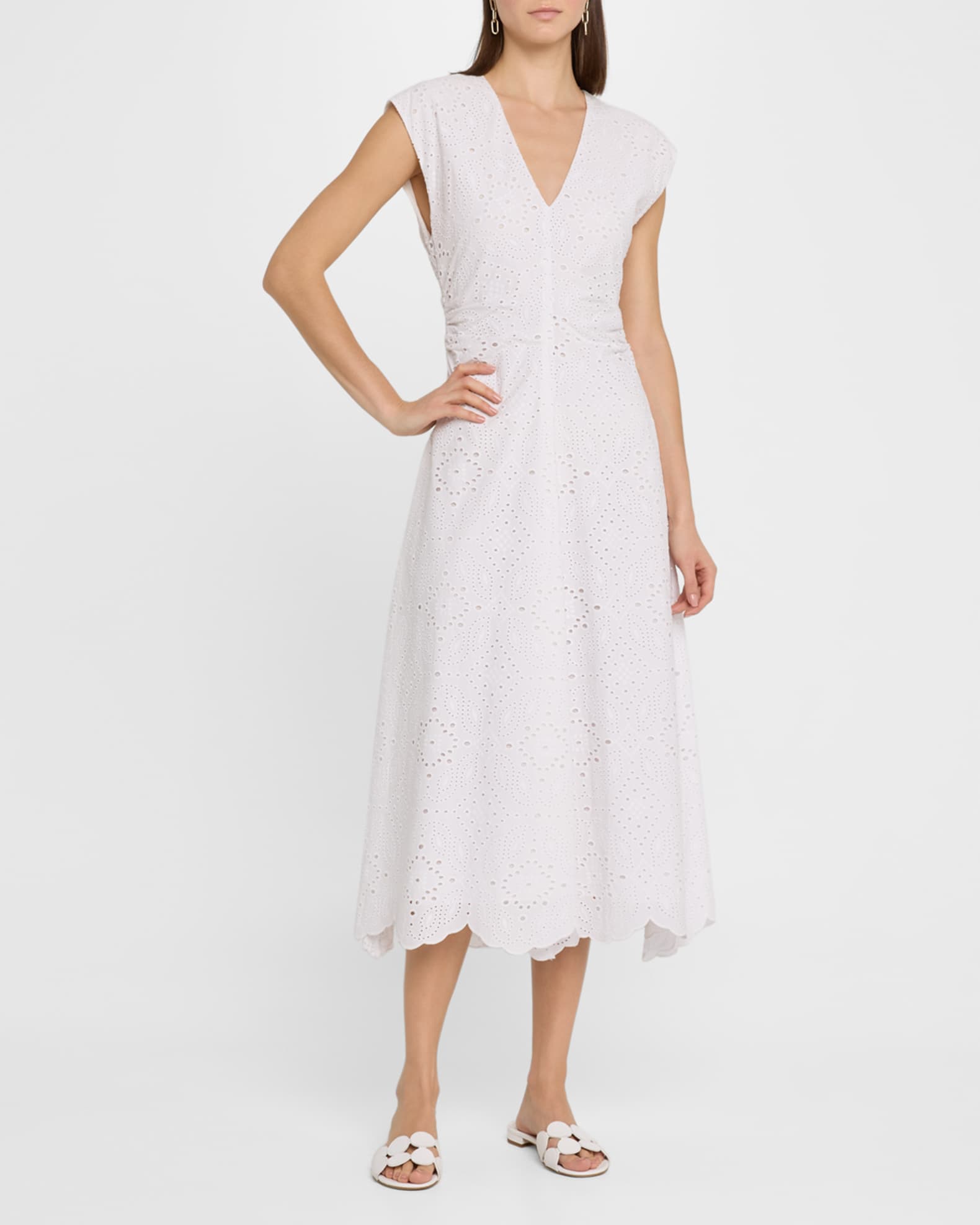 Aven Eyelet A-Line Midi Dress 1