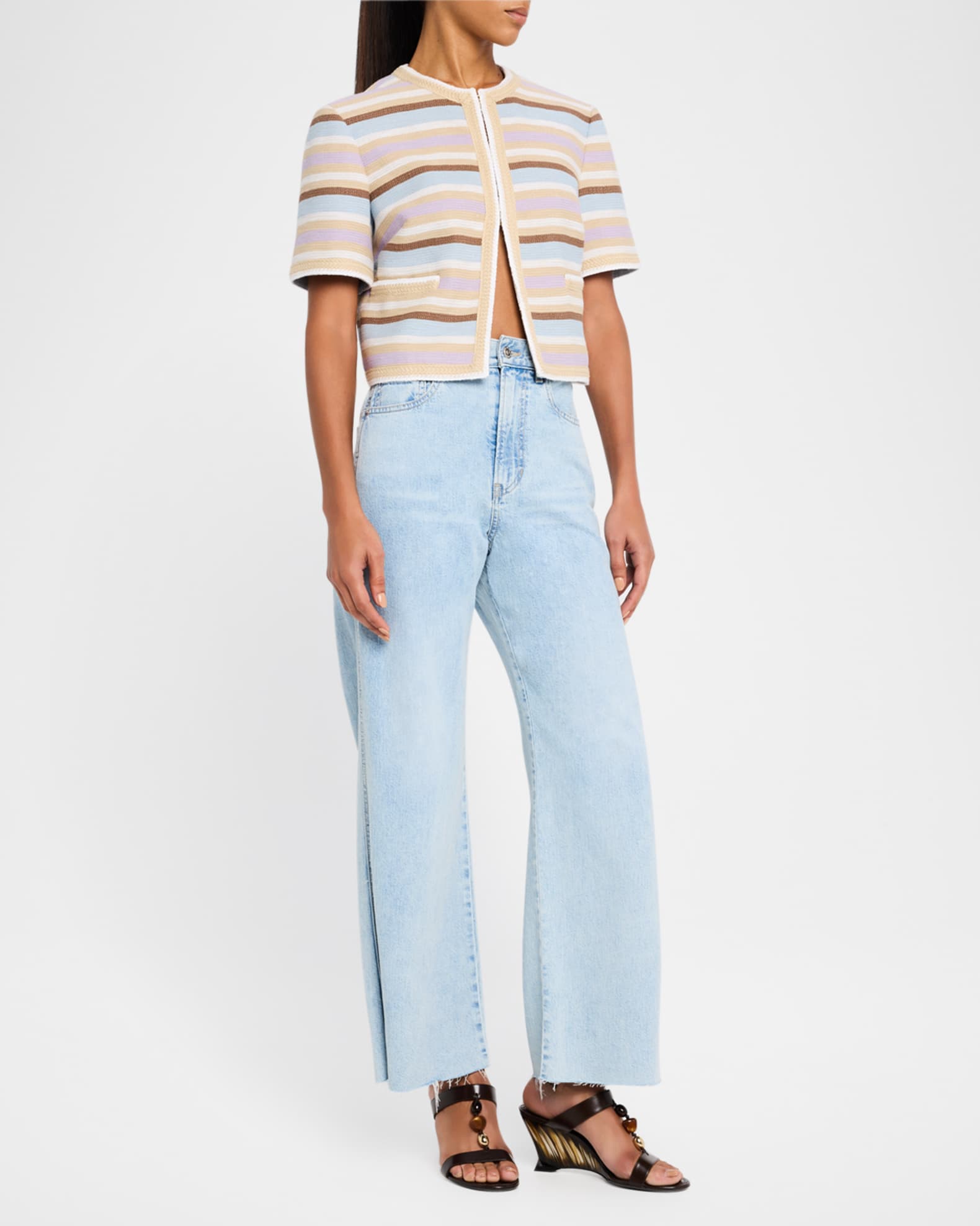 Wyatt Striped Short-Sleeve Jacket 1