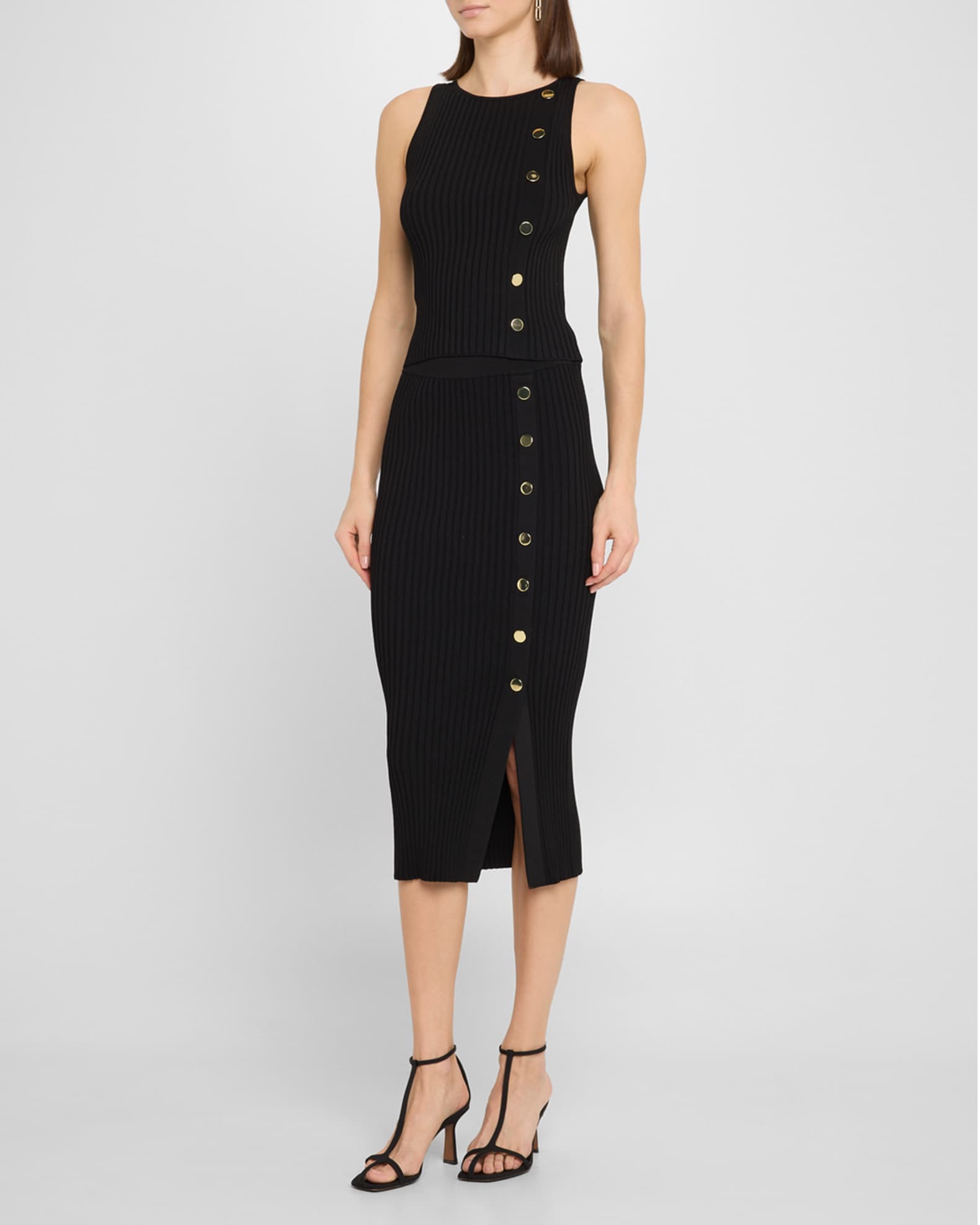 Tanner Buttoned Rib Midi Skirt 1
