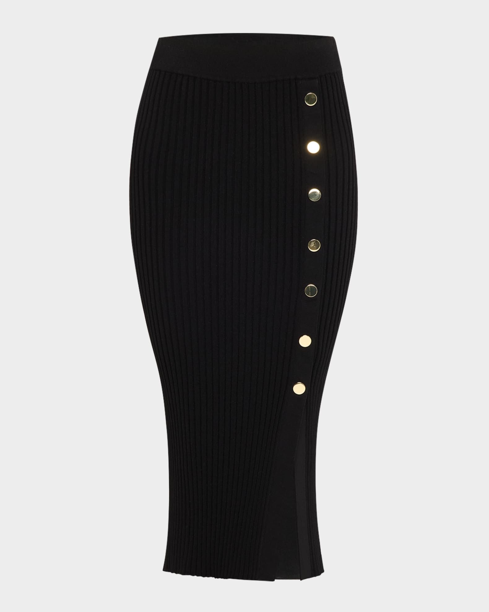Tanner Buttoned Rib Midi Skirt 0