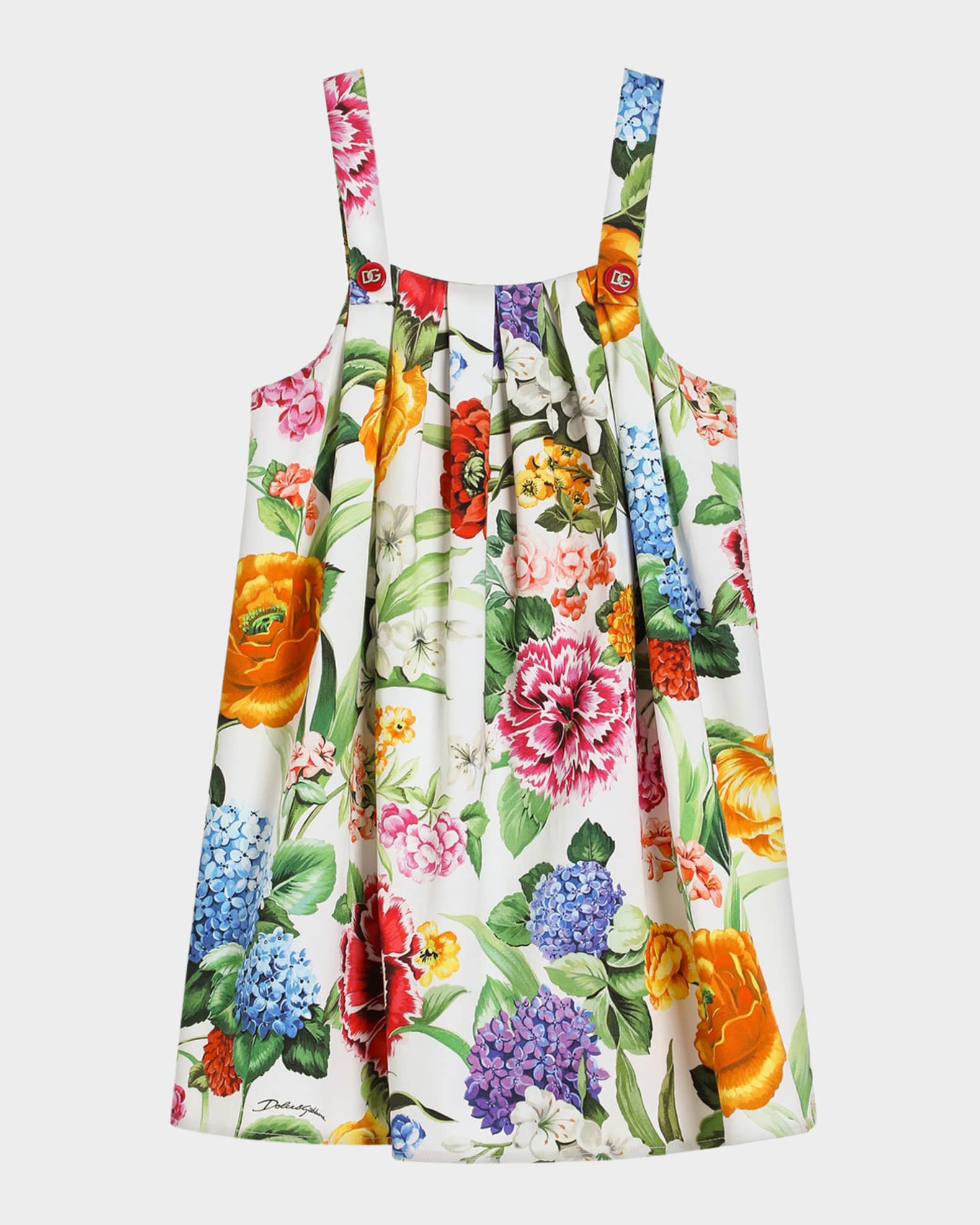 Girl's Flower-Printed Cotton Dress | Neiman Marcus