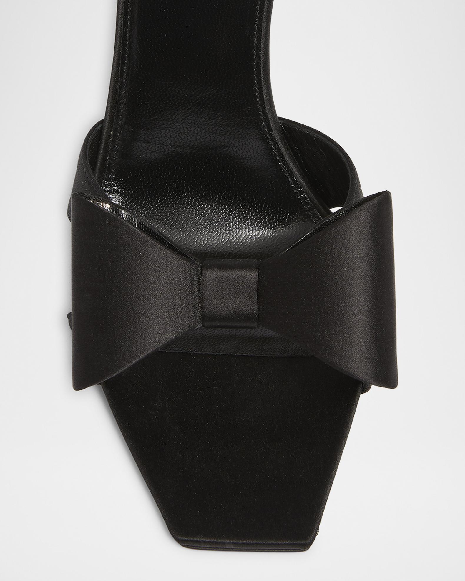 Saint Laurent Tuxedo Bow Satin Stiletto Sandals | Neiman Marcus display picture 1