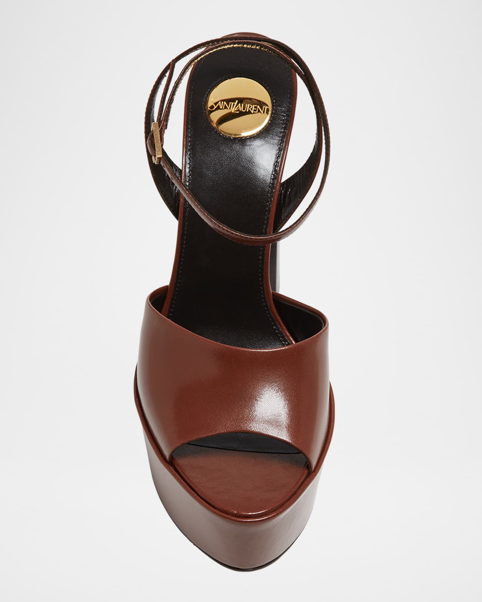 サンダル・ミュール Saint Laurent Jodie sandals Saint Laurent Jodie Leather Ankle-Strap Platform Sandals