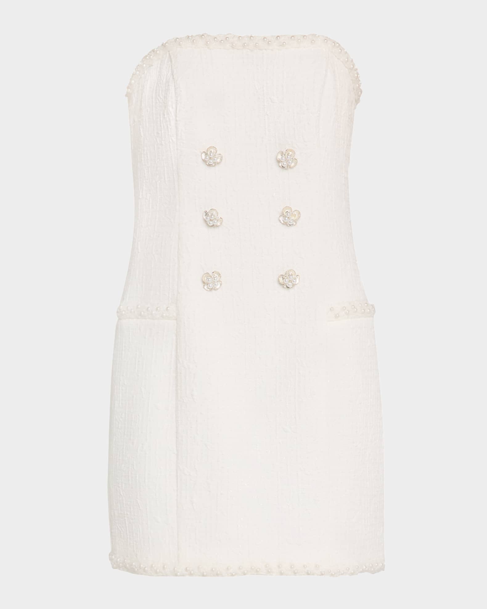 Aria Beaded Boucle Shift Dress - Capri Blue Fantasy Boucle