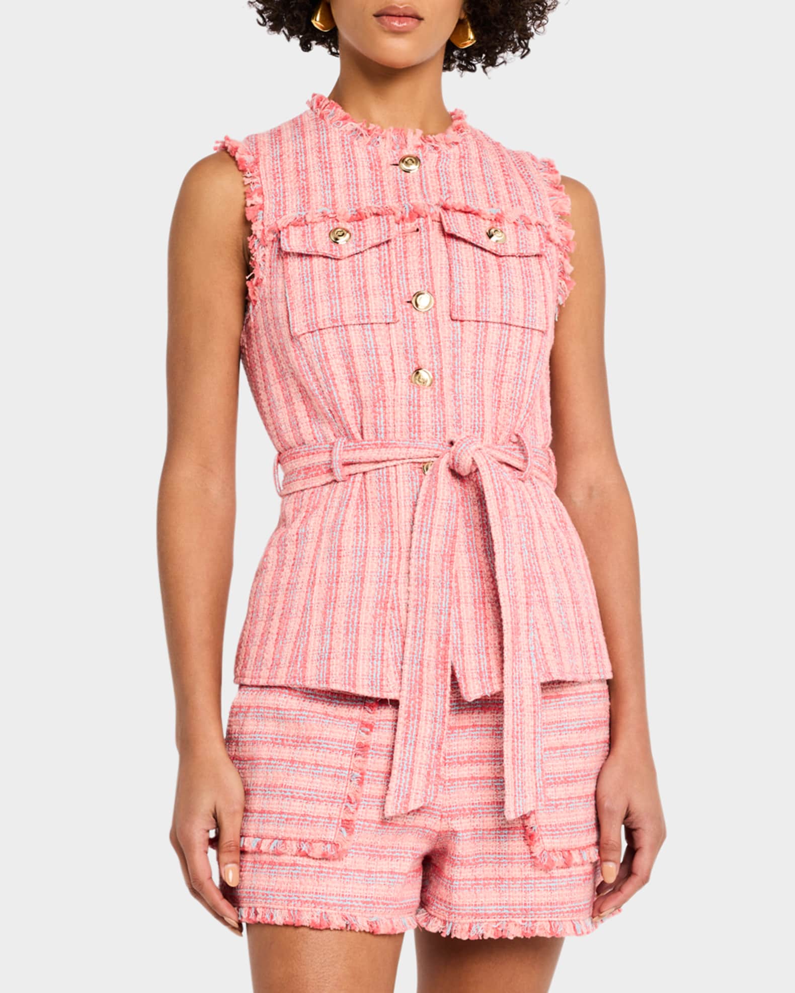 早割チケット Belted Reenee Sept a Cinq Tweed Marcus Neiman | Vest トップス