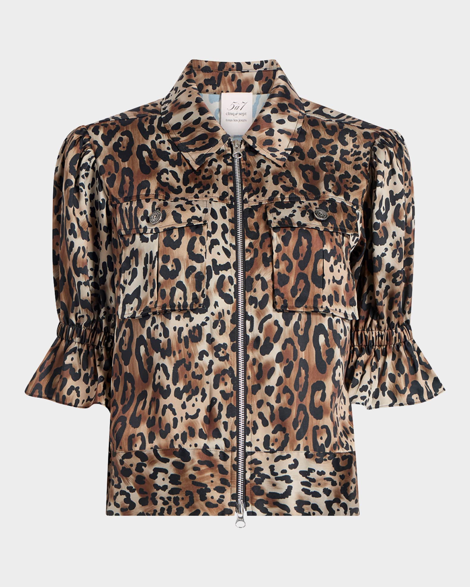 Holly Leopard Short-Sleeve Jacket 0