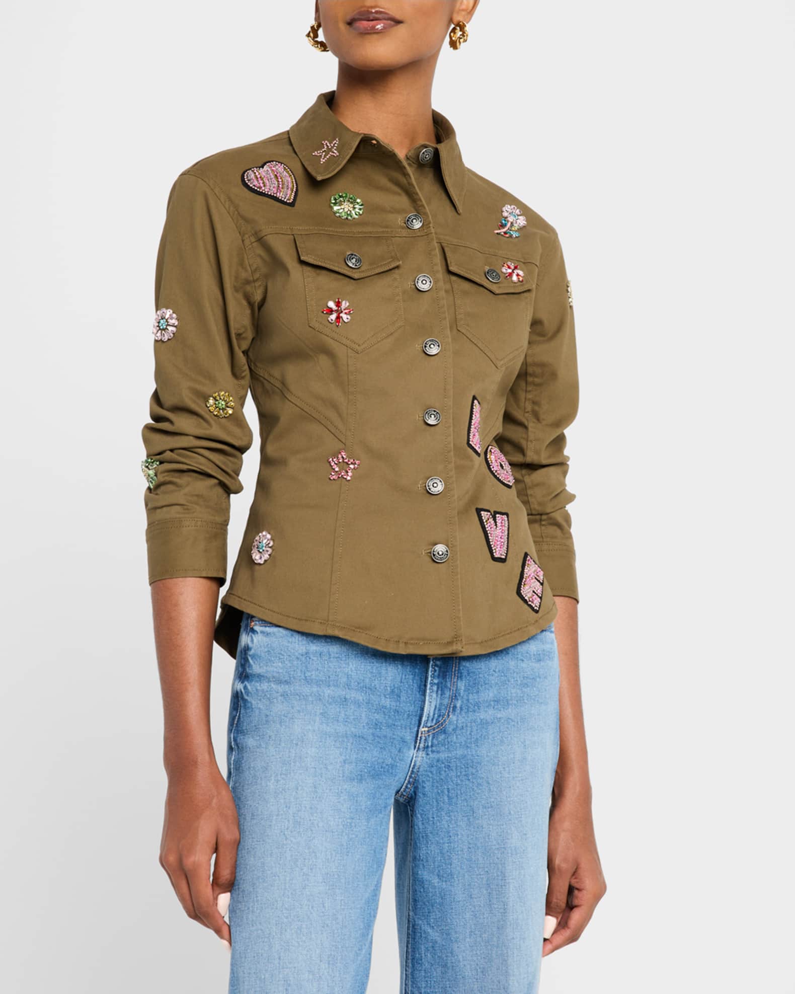 Cinq a Sept Canyon Ditsy Love Scrunched Jacket | Neiman Marcus