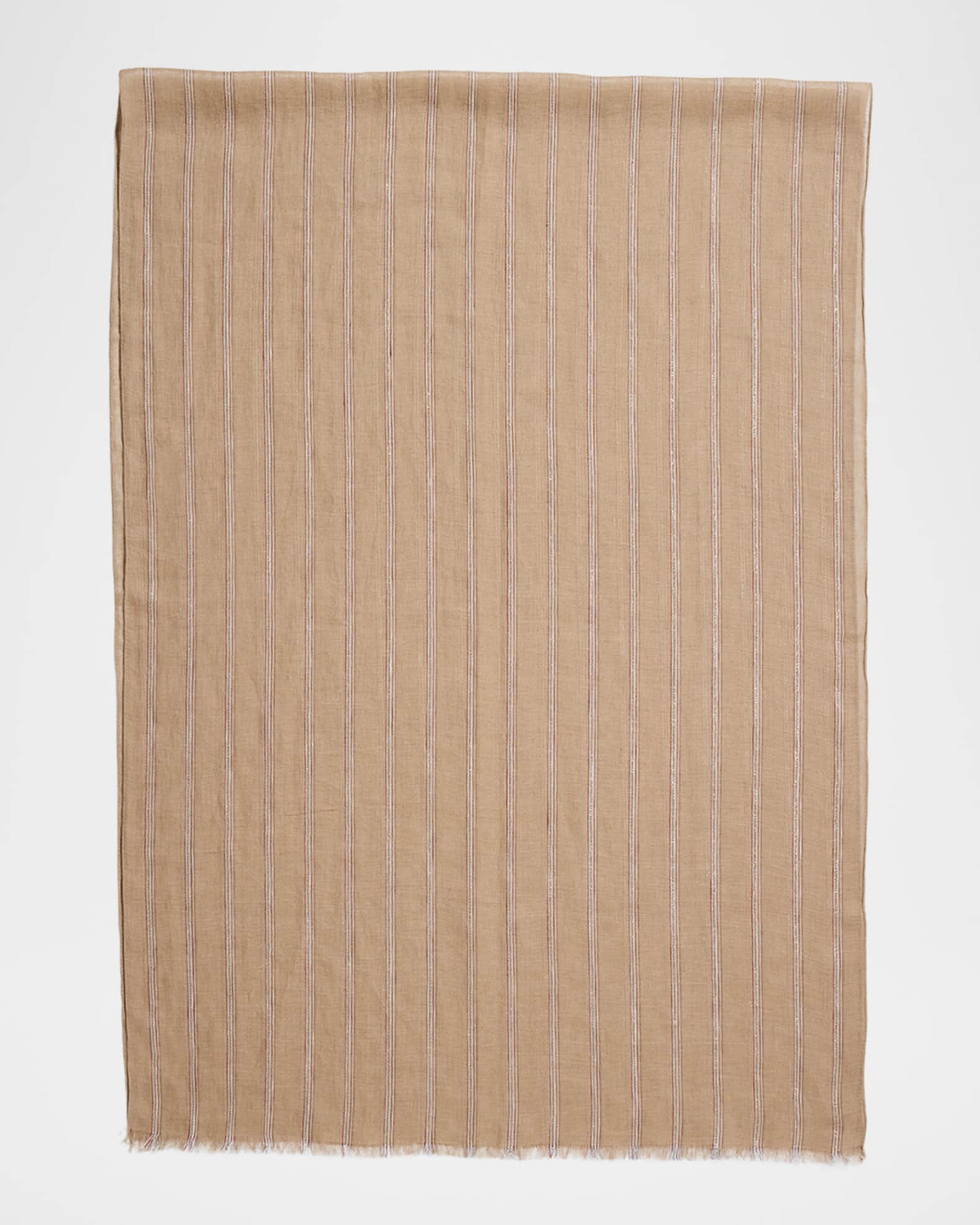 スカーフ BRUNELLO CUCINELLI Linen blend scarf Marrone Brunello Cucinelli Linen Scarf Brown Silver Blend - Extra